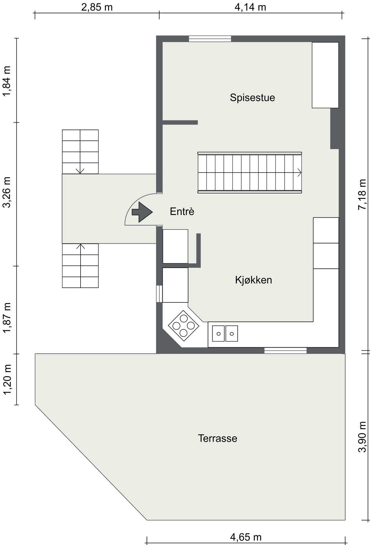 Planløsning 1. etasje. Galleribilde