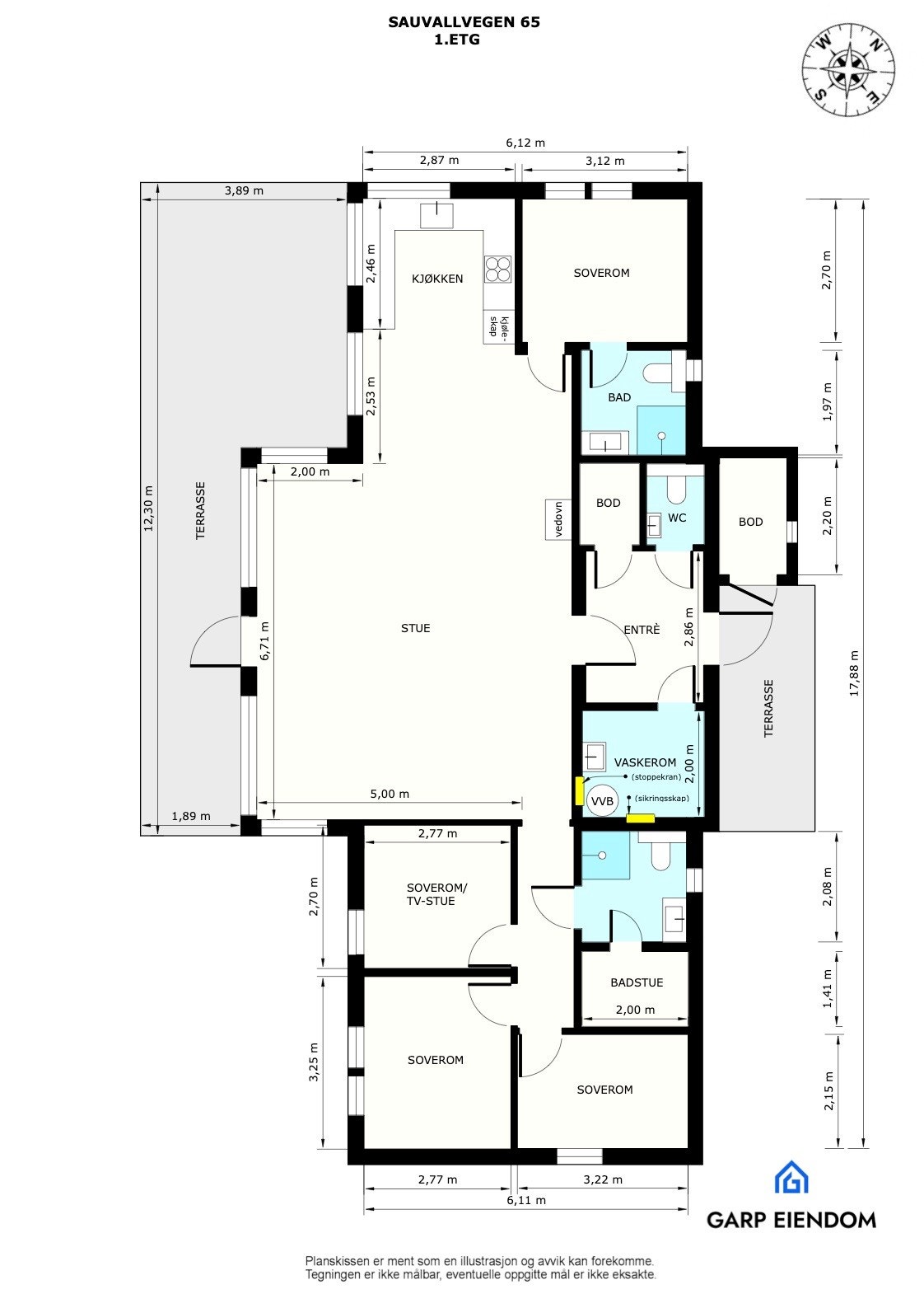 Plantegning 1. etasje Galleribilde