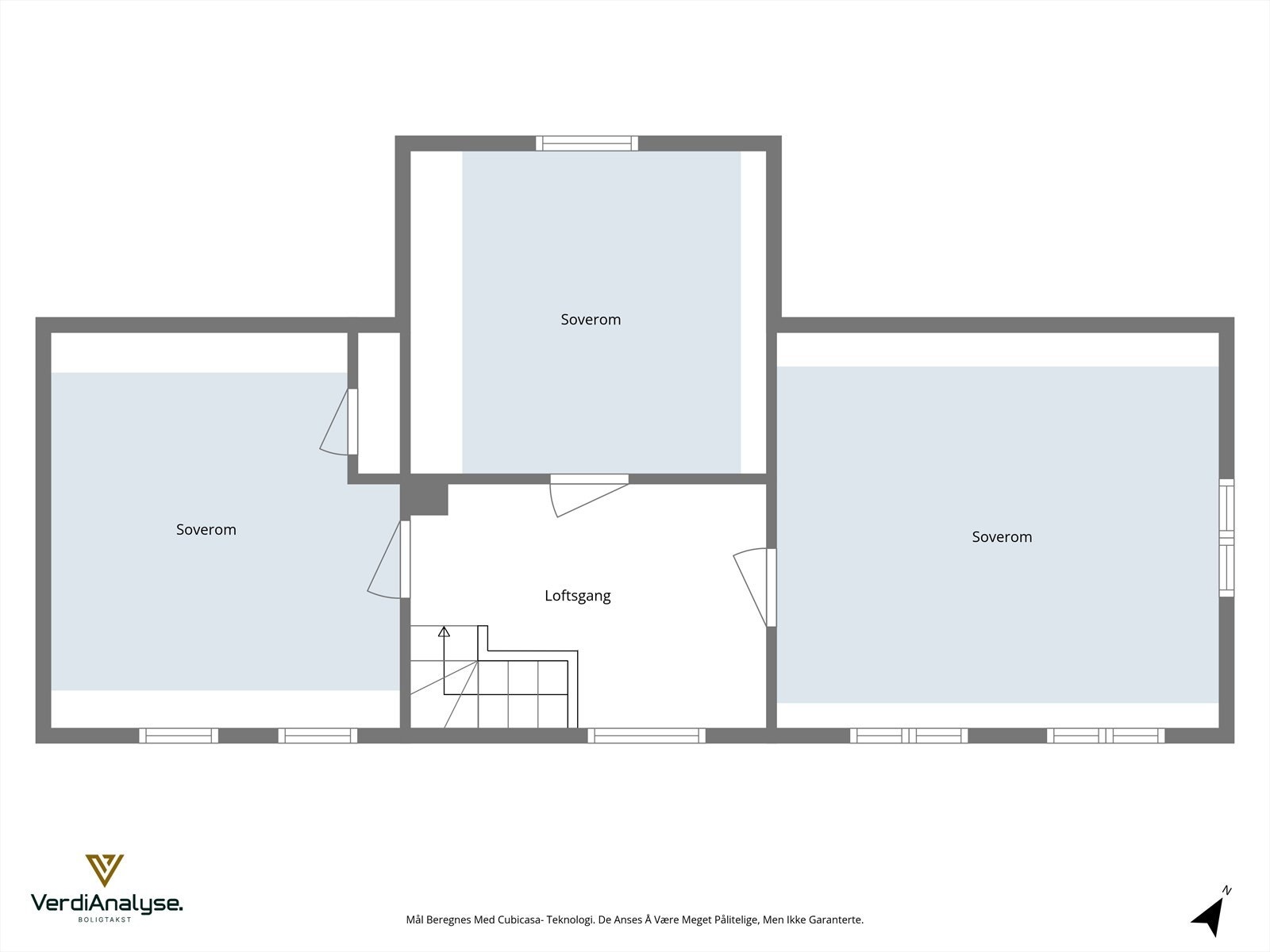 Planløsning over loftsetasjen. Galleribilde