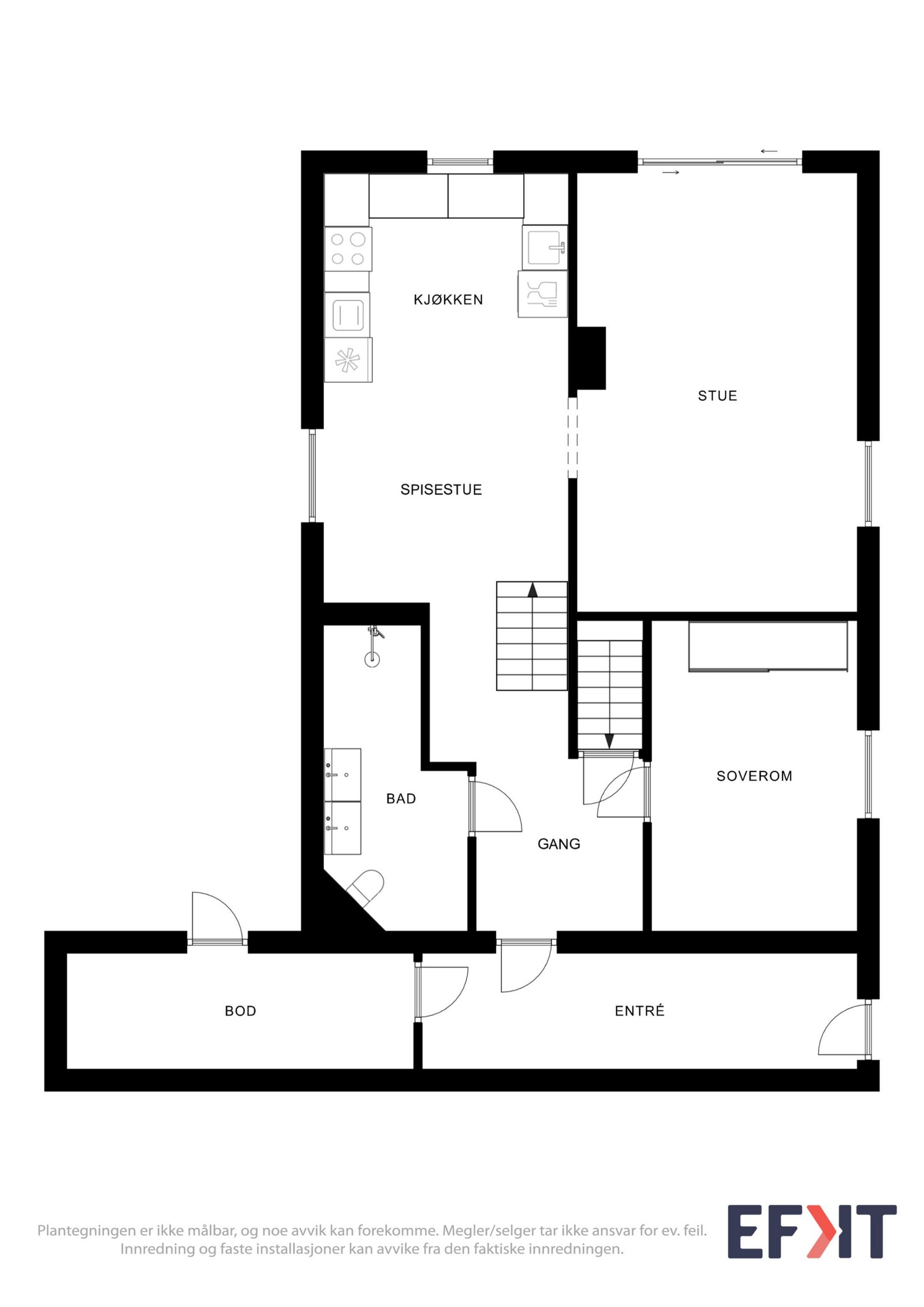 Plantegning 1 etg Galleribilde