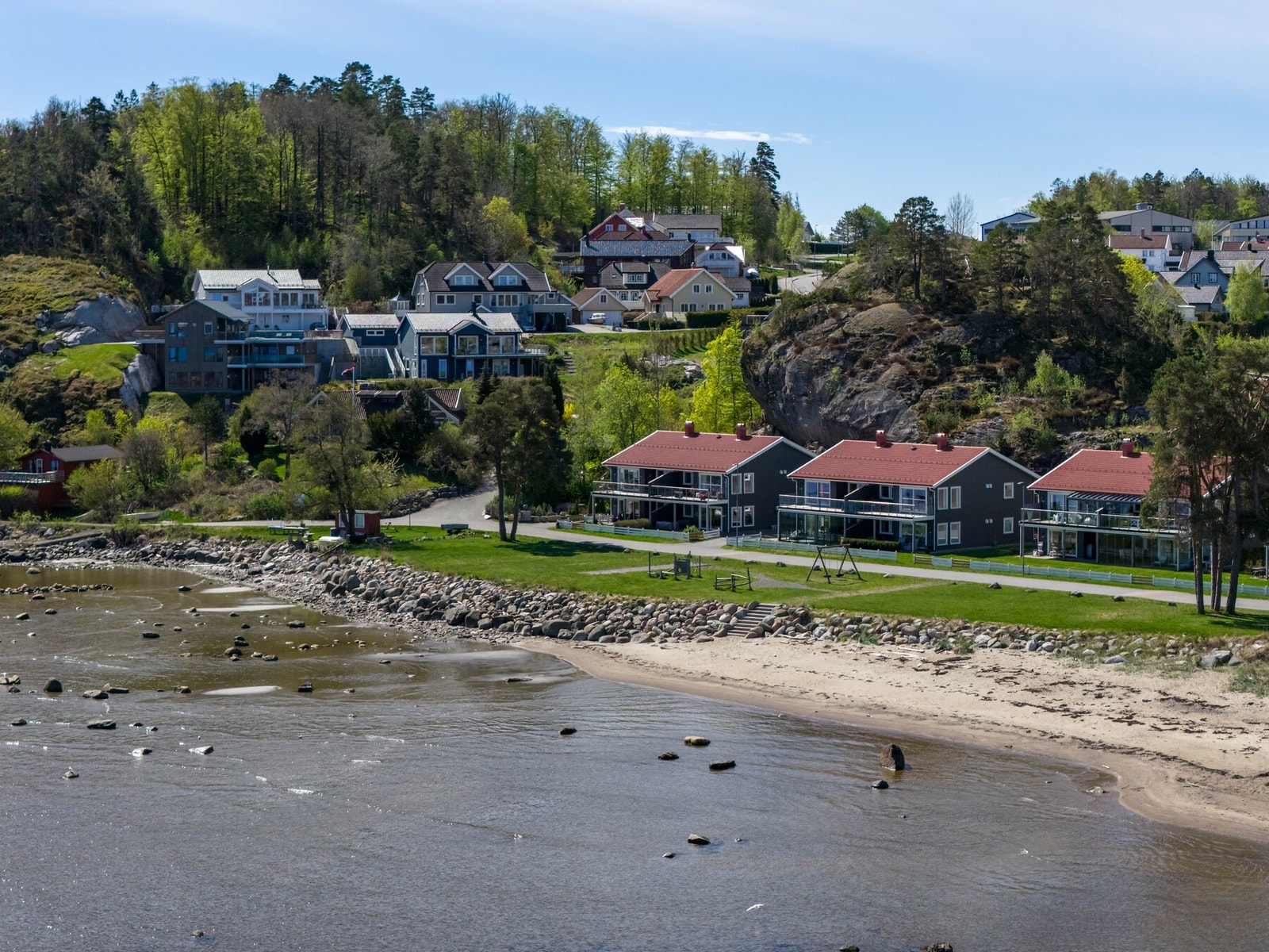 Dronebilde av området Galleribilde