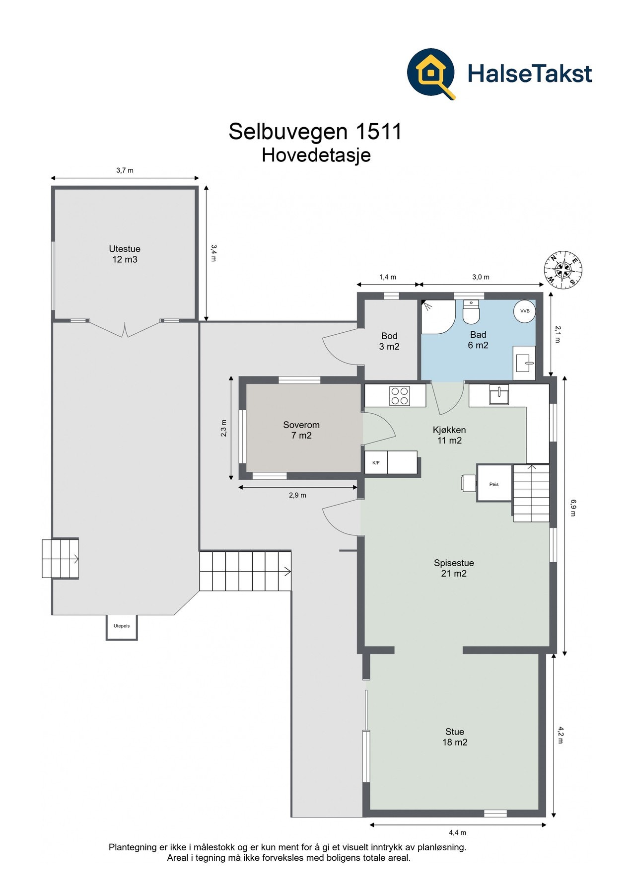 Planskisse hovedetasje. Galleribilde