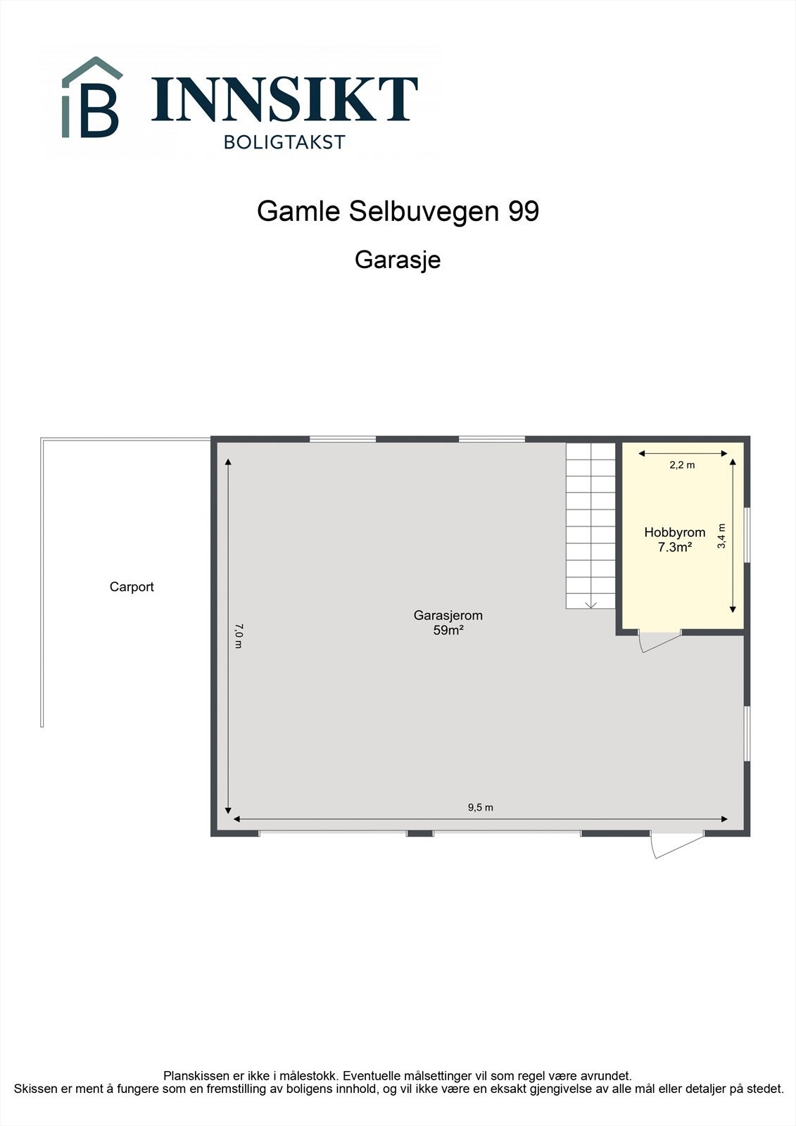 Planskisse garasje Galleribilde