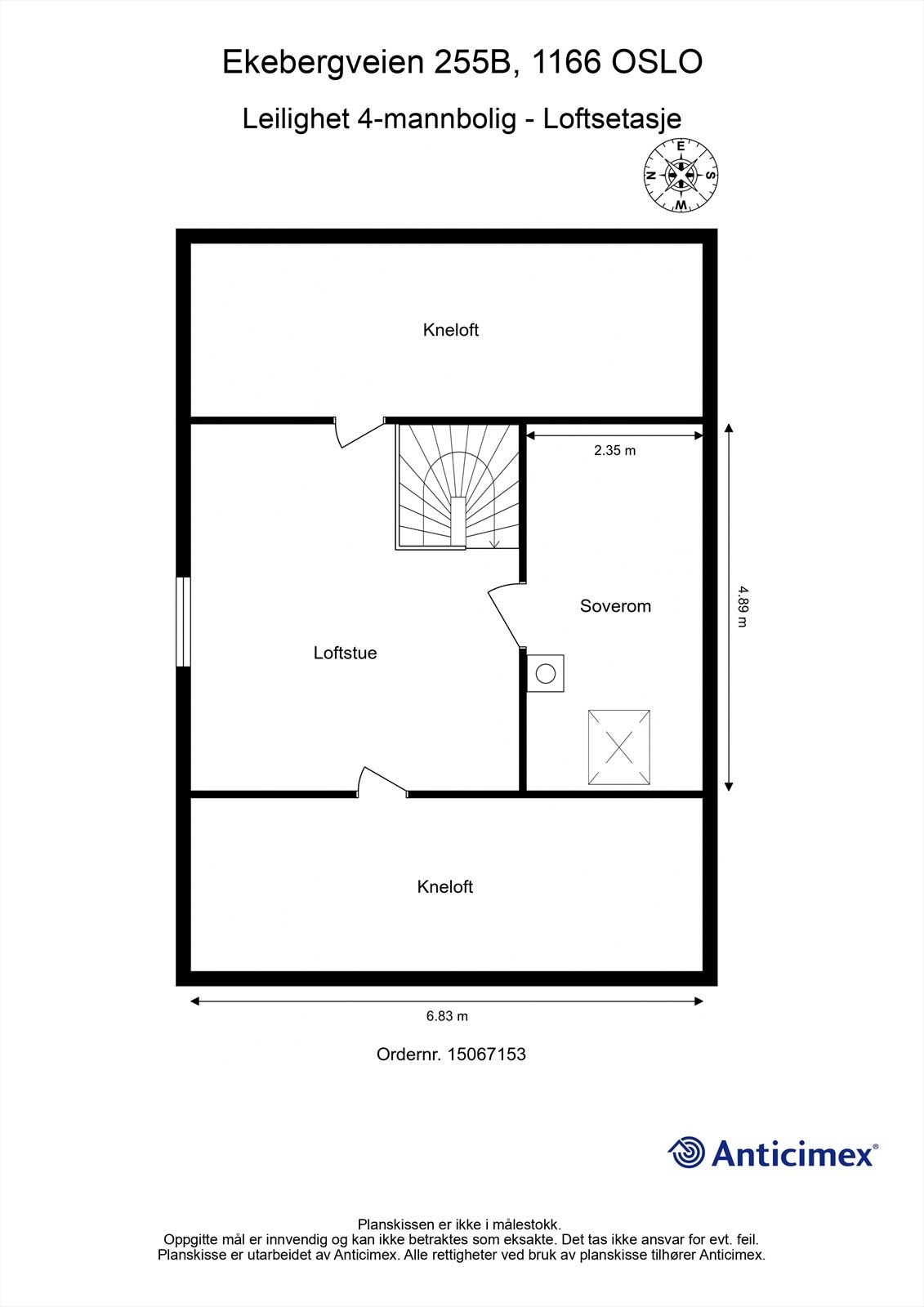 Plantegning loftsetasje. Galleribilde
