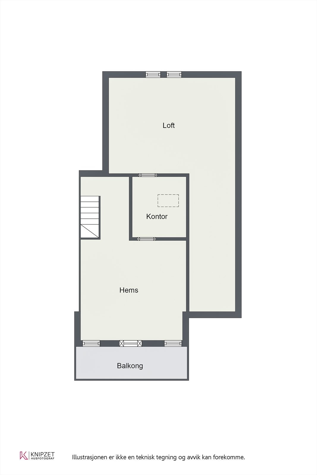 Plantegning Loft. Galleribilde