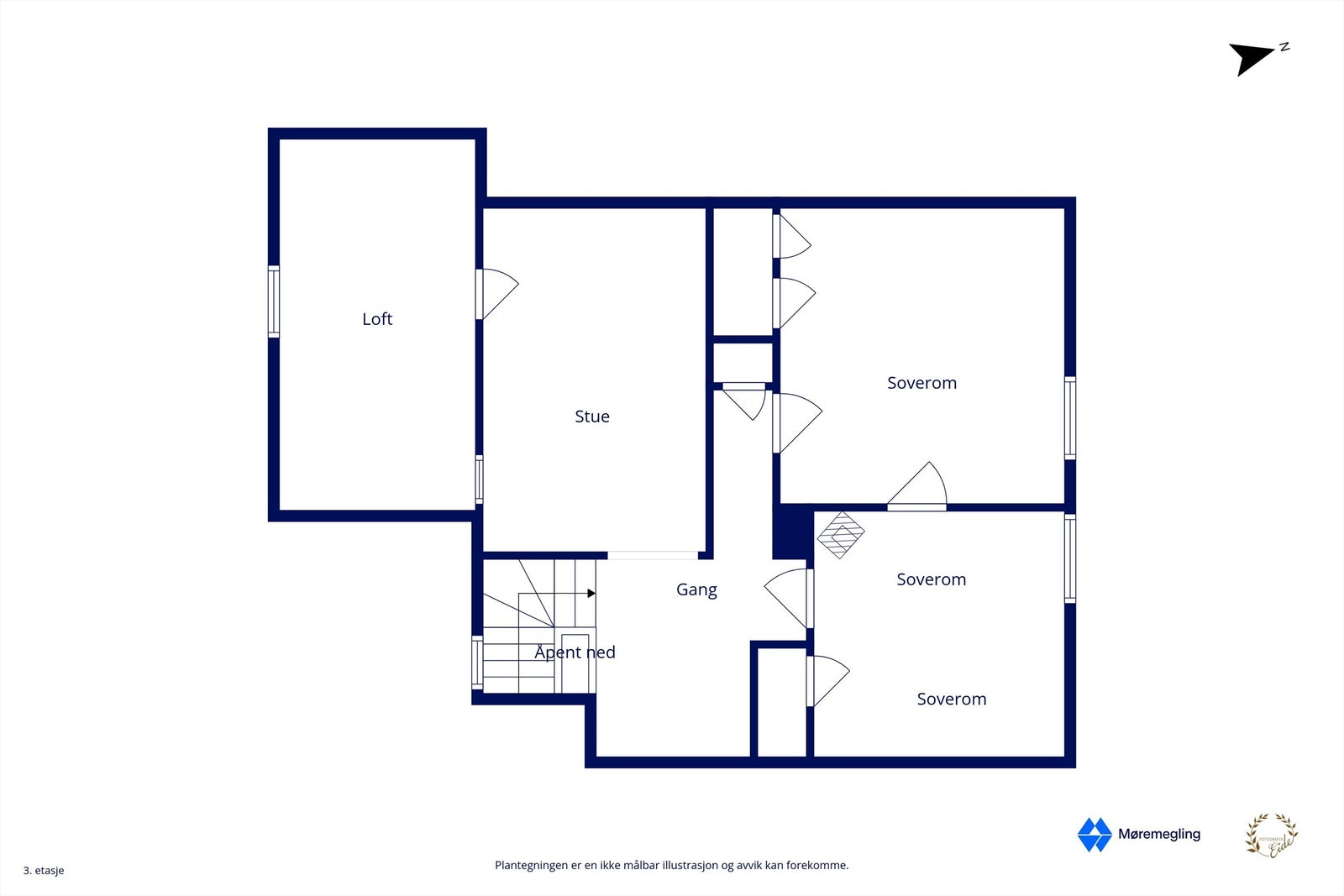 Plantegning loftsetasje Galleribilde