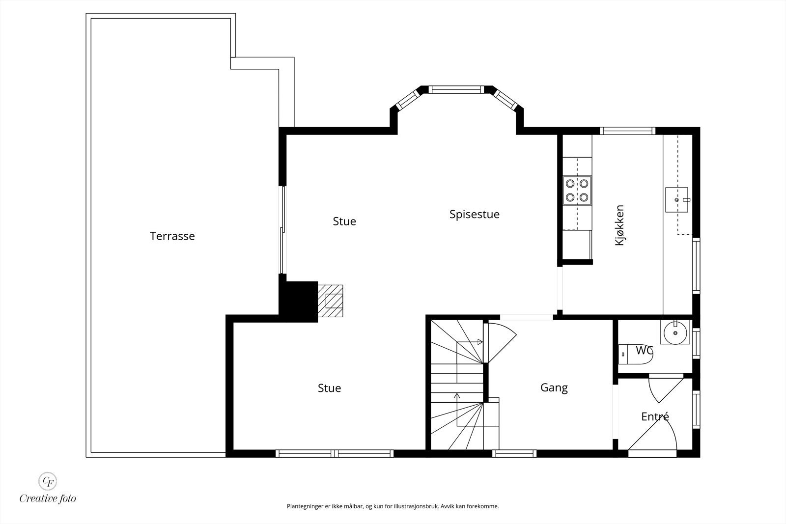 Plantegning 1.etg Galleribilde