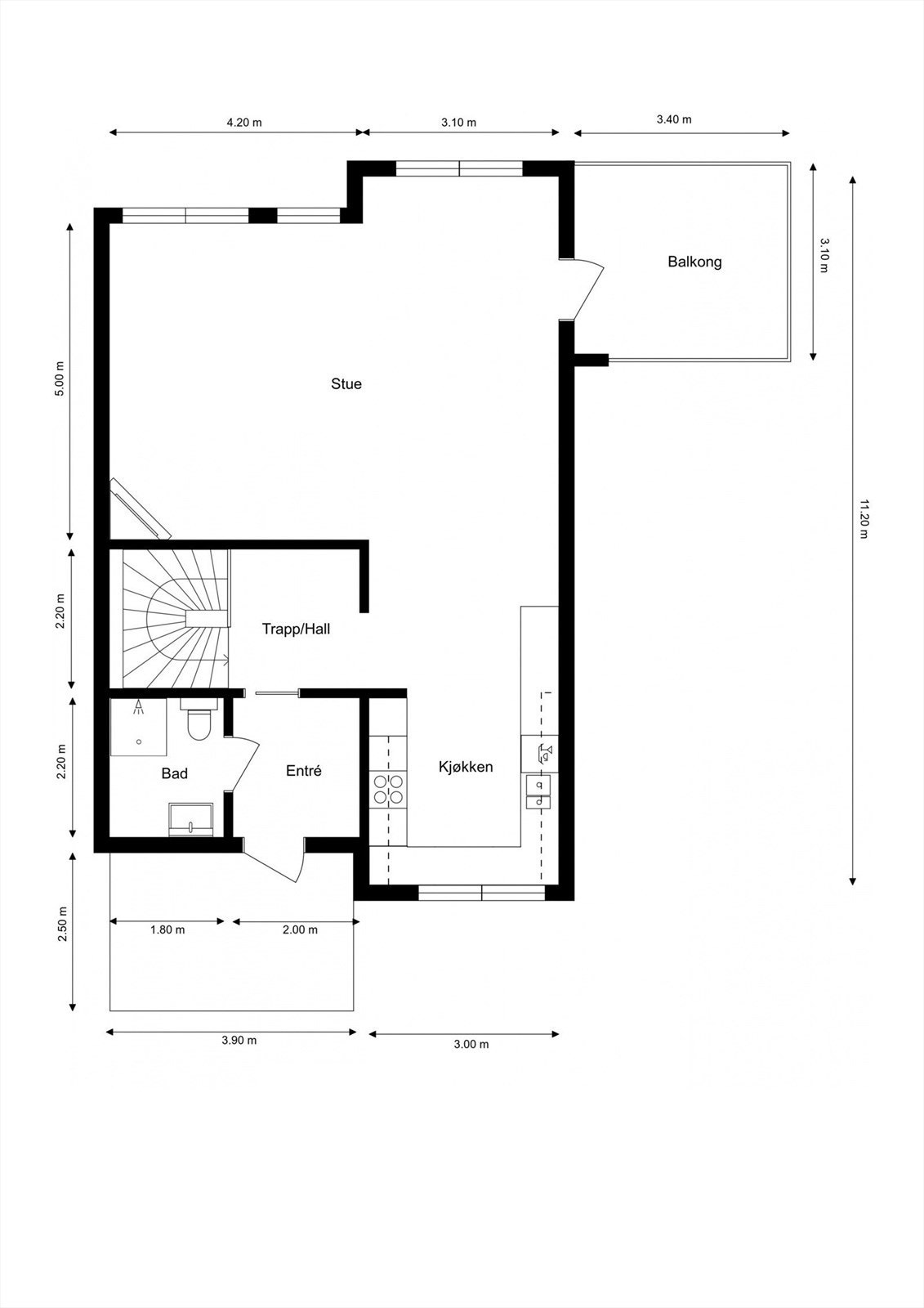 Plantegning 1. etasje Galleribilde