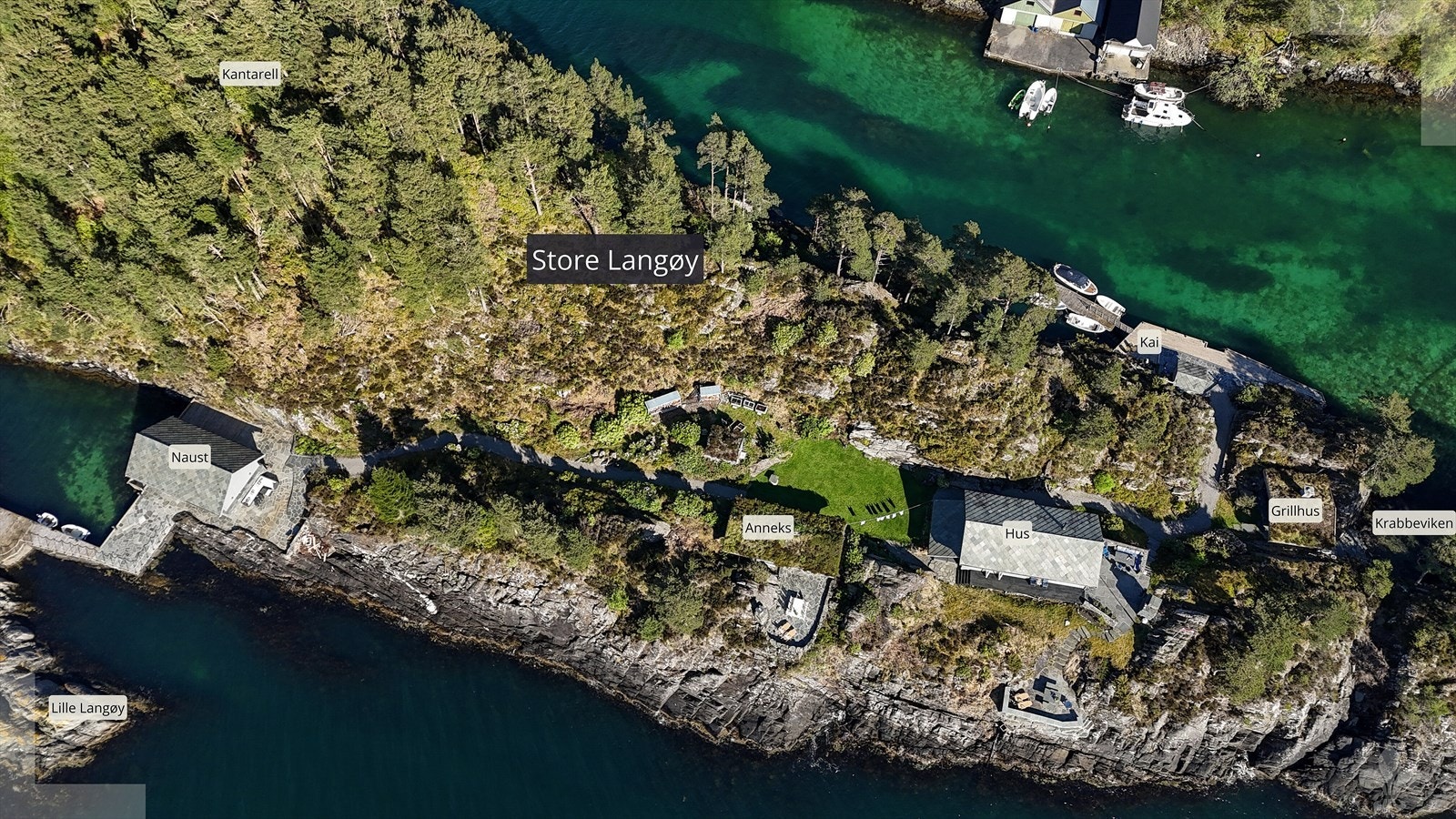Oversikt over bygningene og plasseringene. Galleribilde