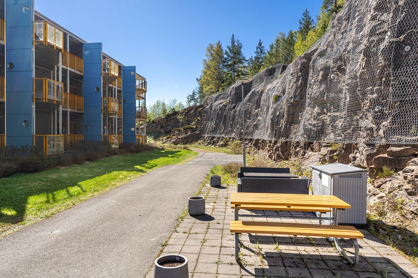 Det er lagt opp til flere sittegrupper på fellesområdene for hyggelige sammenkomster mellom naboene. Galleribilde