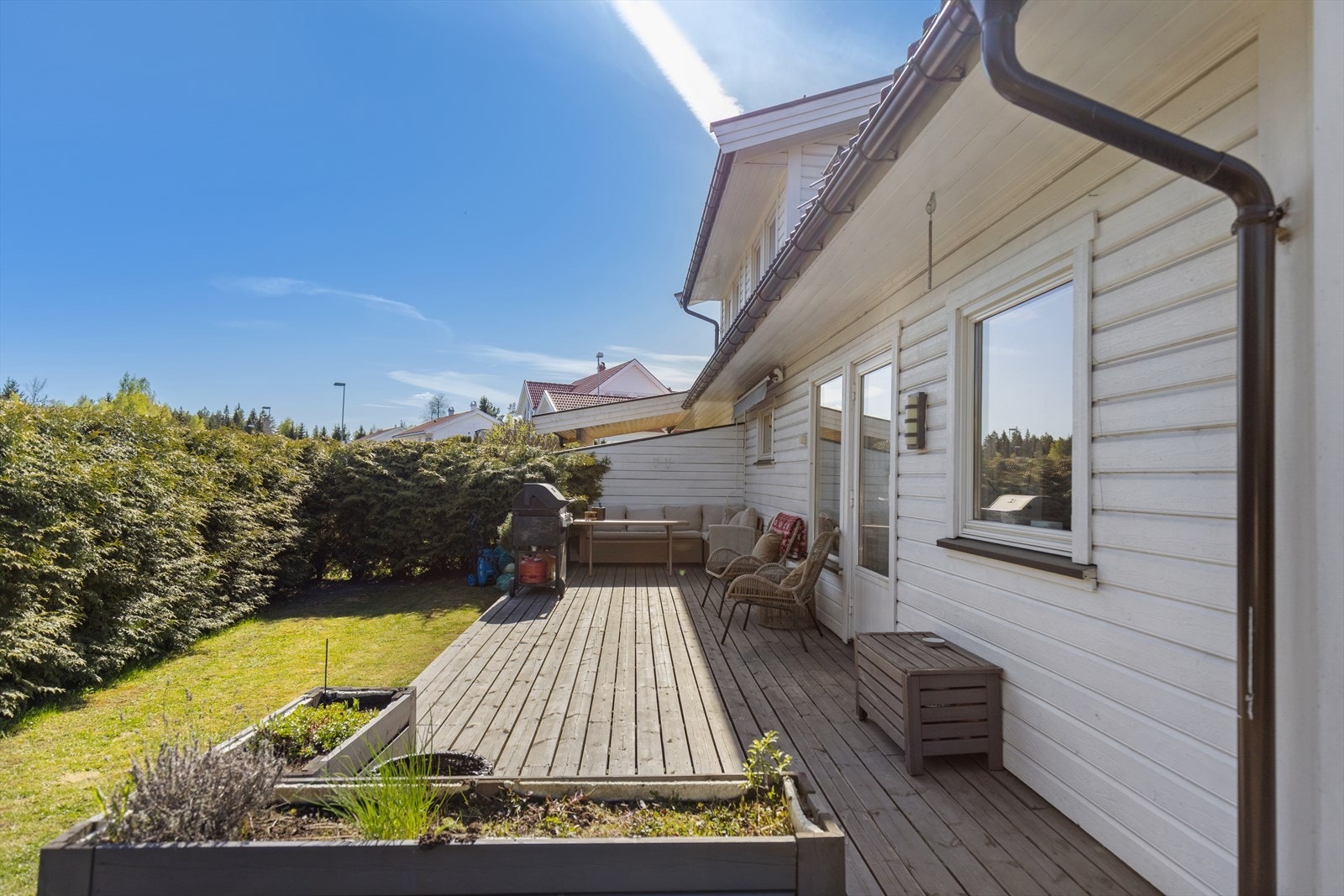 Terrassen har direkte tilgang fra stuen. Galleribilde