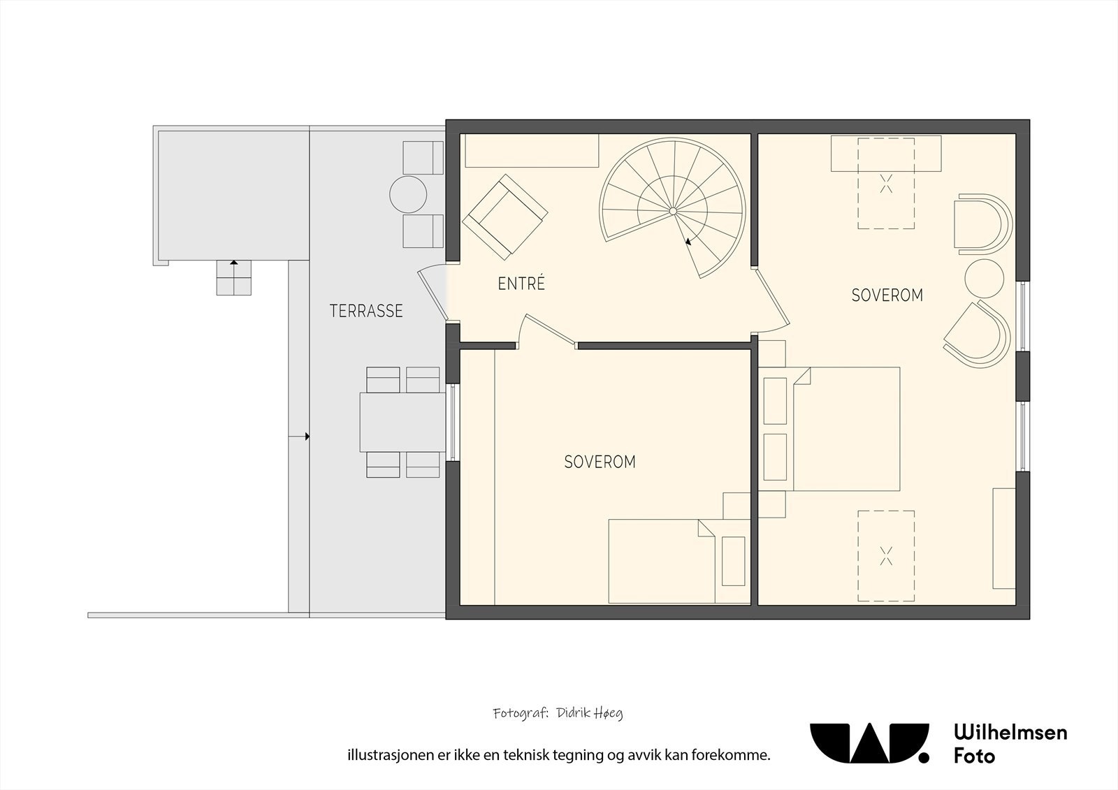 Plantegning loftsetasje. Galleribilde