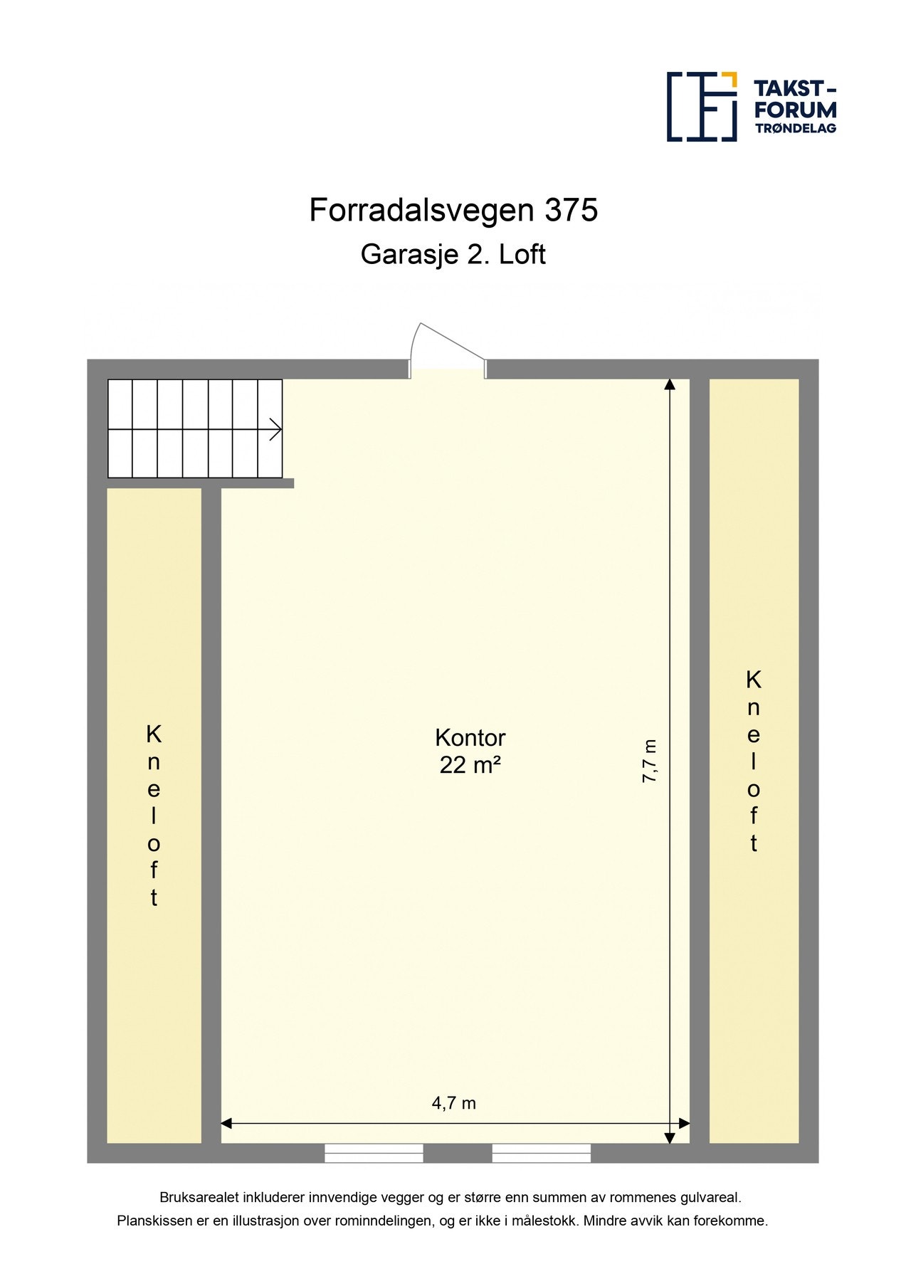 Plantegning - Garasje 2 - Loft. Galleribilde