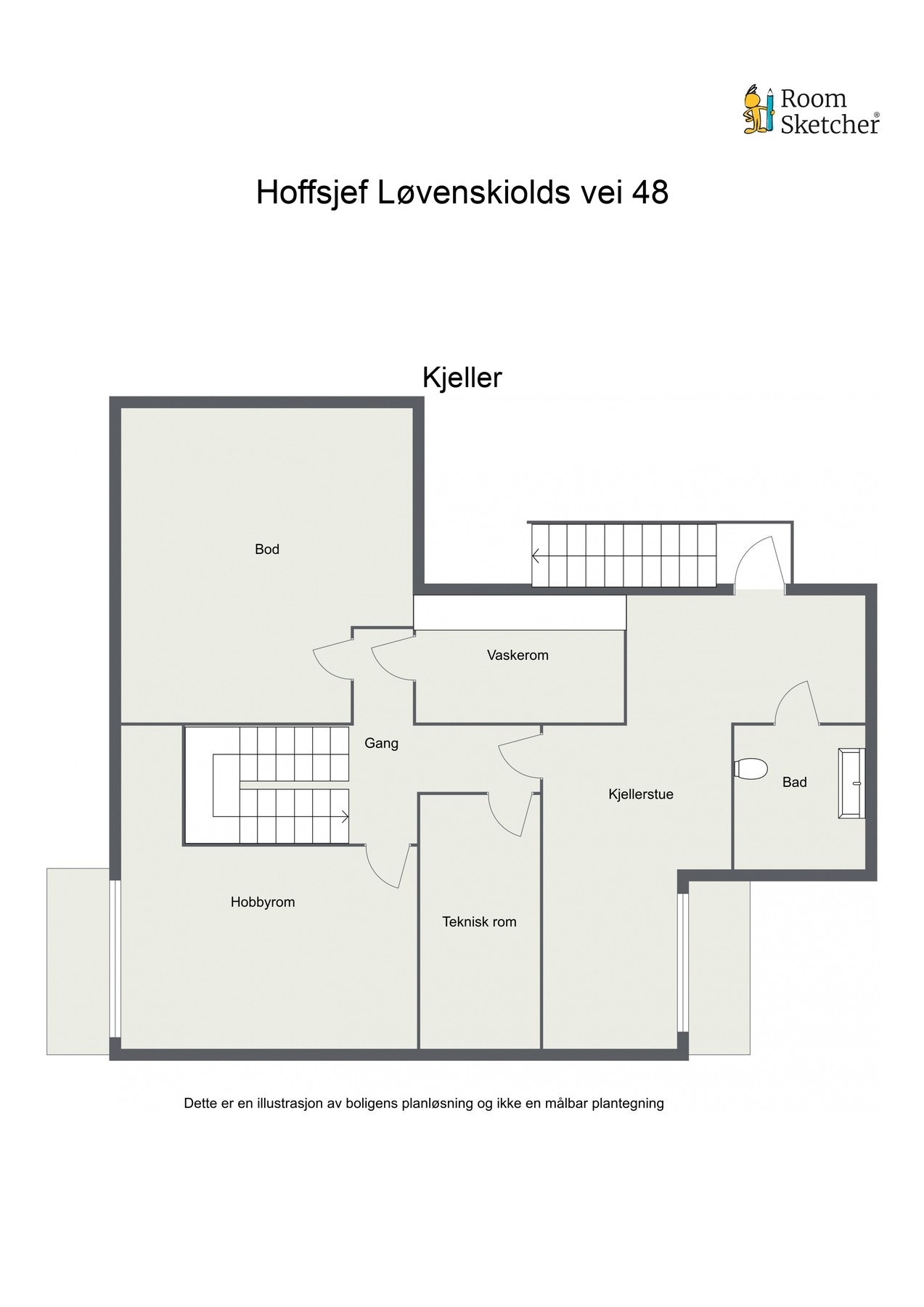 Plantegning kjelleretasje. Galleribilde
