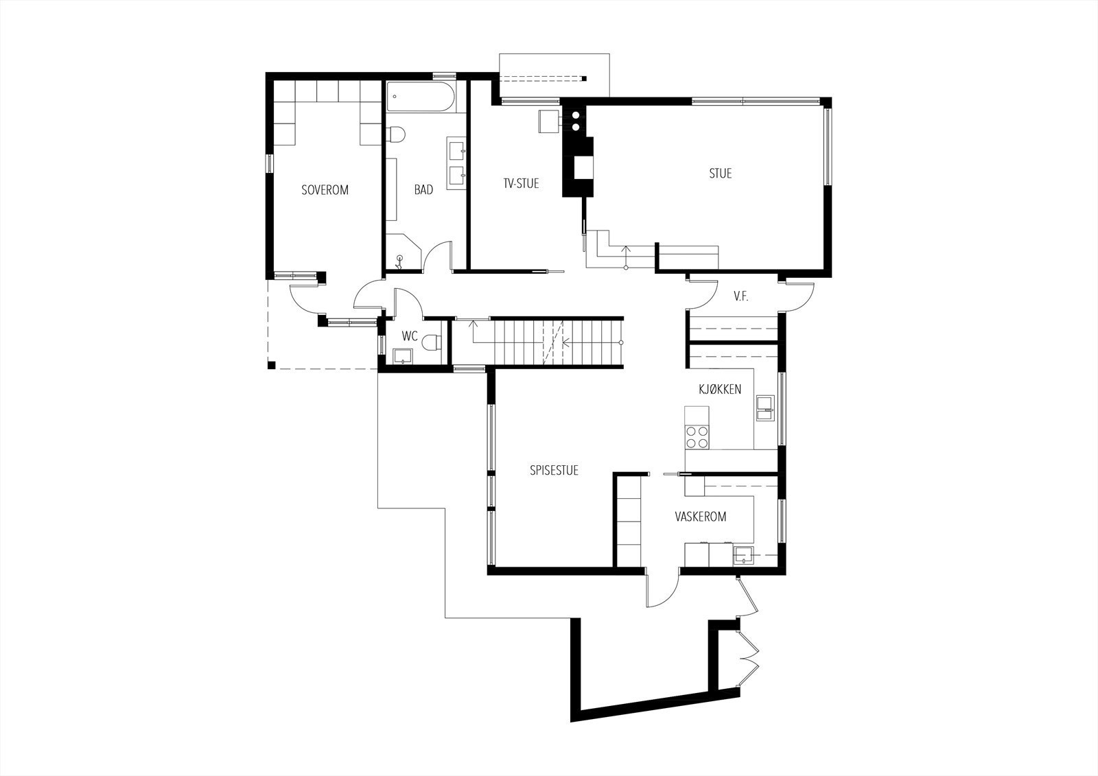 Plantegning 1.etg Galleribilde