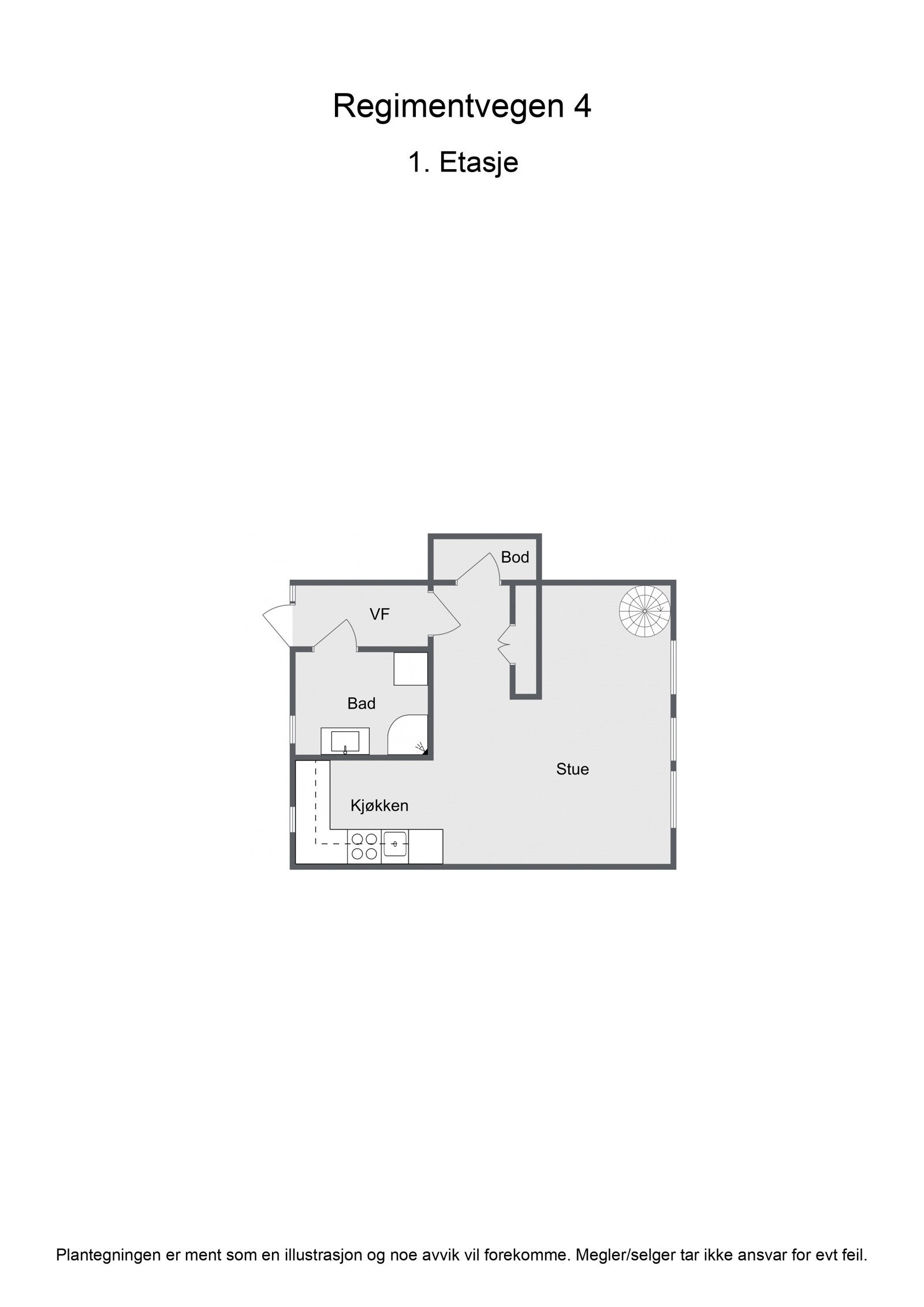 Plantegning 1. etasje leilighet 2 Galleribilde