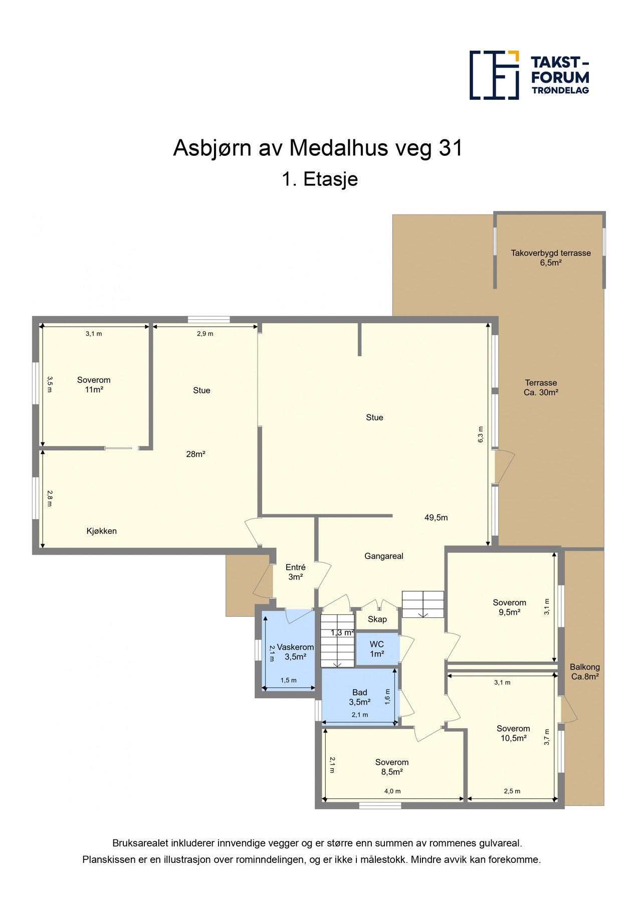 Planløsning 1. etasje. Galleribilde