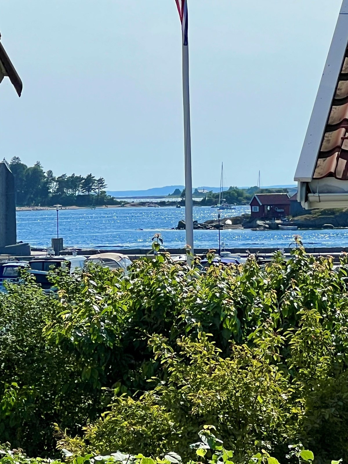 Fra hagen har du fin sjøutsikt. Galleribilde