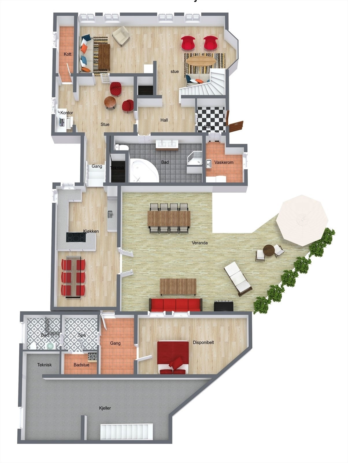 Planskisse 1 etg. Galleribilde