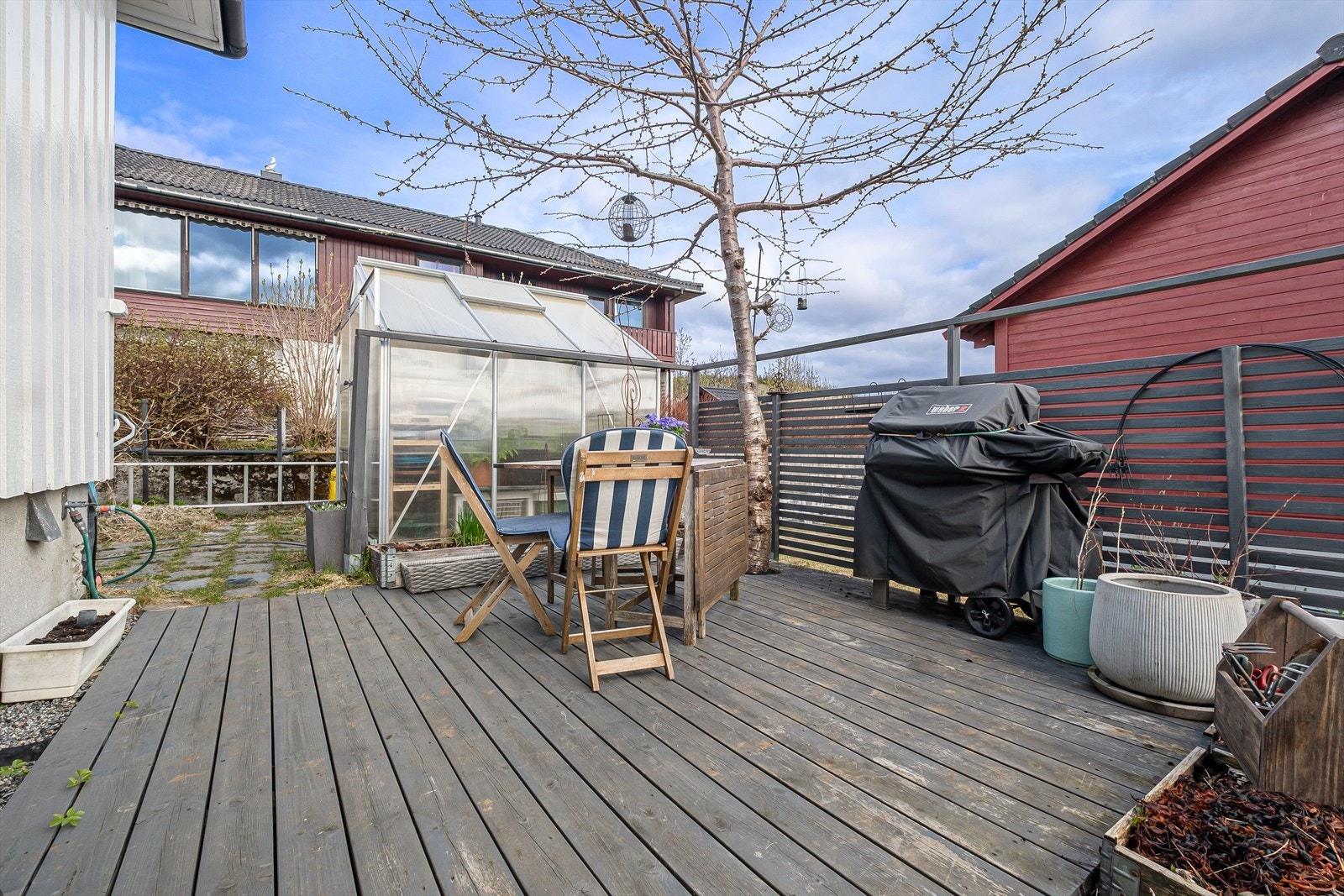 Drivhuset ble satt opp i 2016 og gir mulighet for egen dyrking. Galleribilde