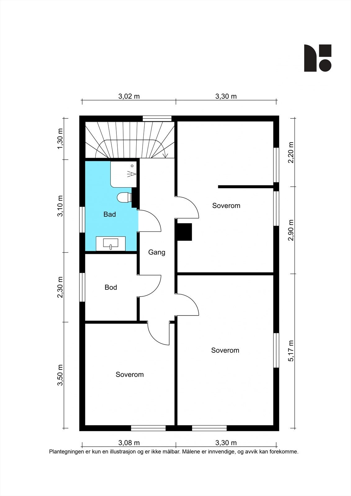 Modumveien 95 - Plantegning - 2. etasje.jpg Galleribilde