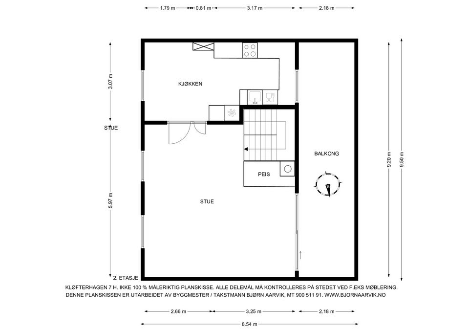 Plantegning 2. etasje. Lyst og gjennomgående Galleribilde