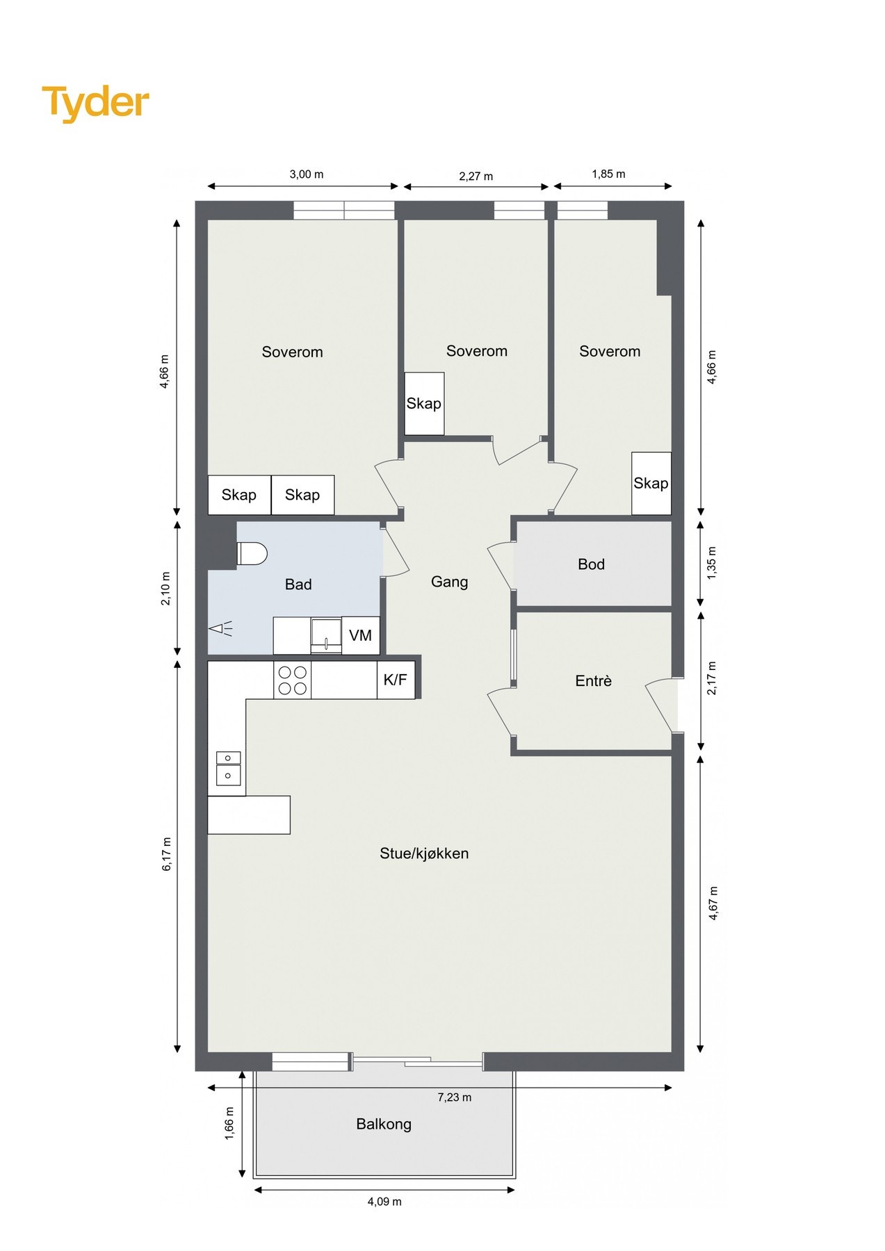 Plantegning 4. etasje Galleribilde