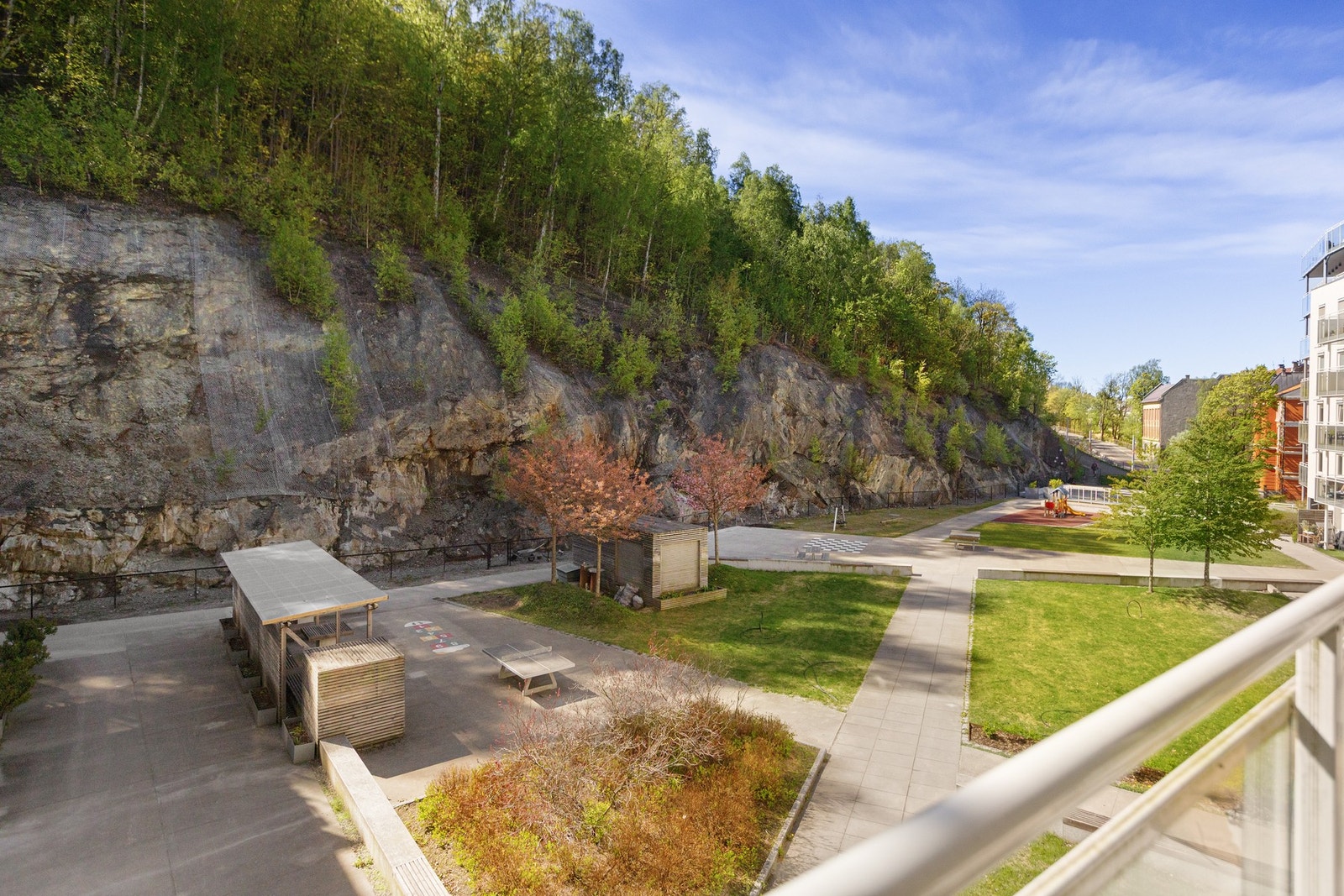 Utsyn mot skjermet fellesområde Galleribilde