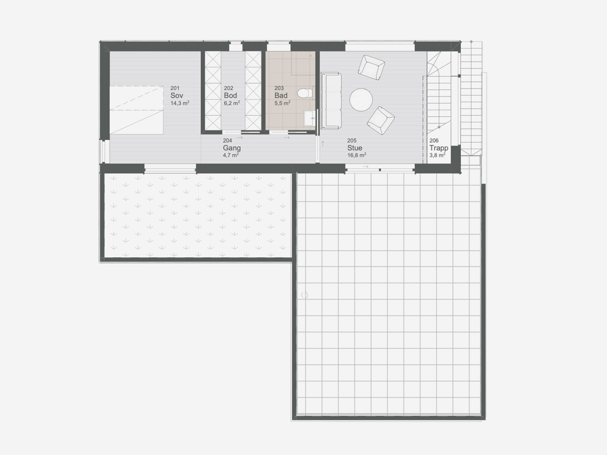 Planløsning 2. etasje Galleribilde