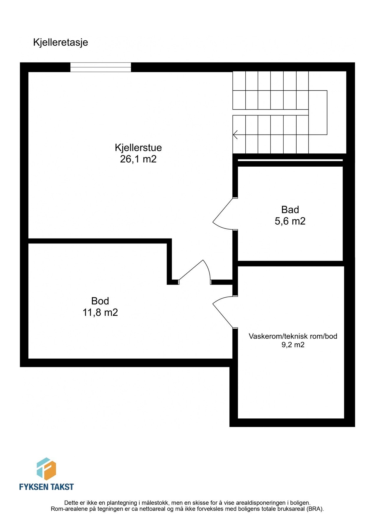 Planskisse med areal for underetasje. Galleribilde