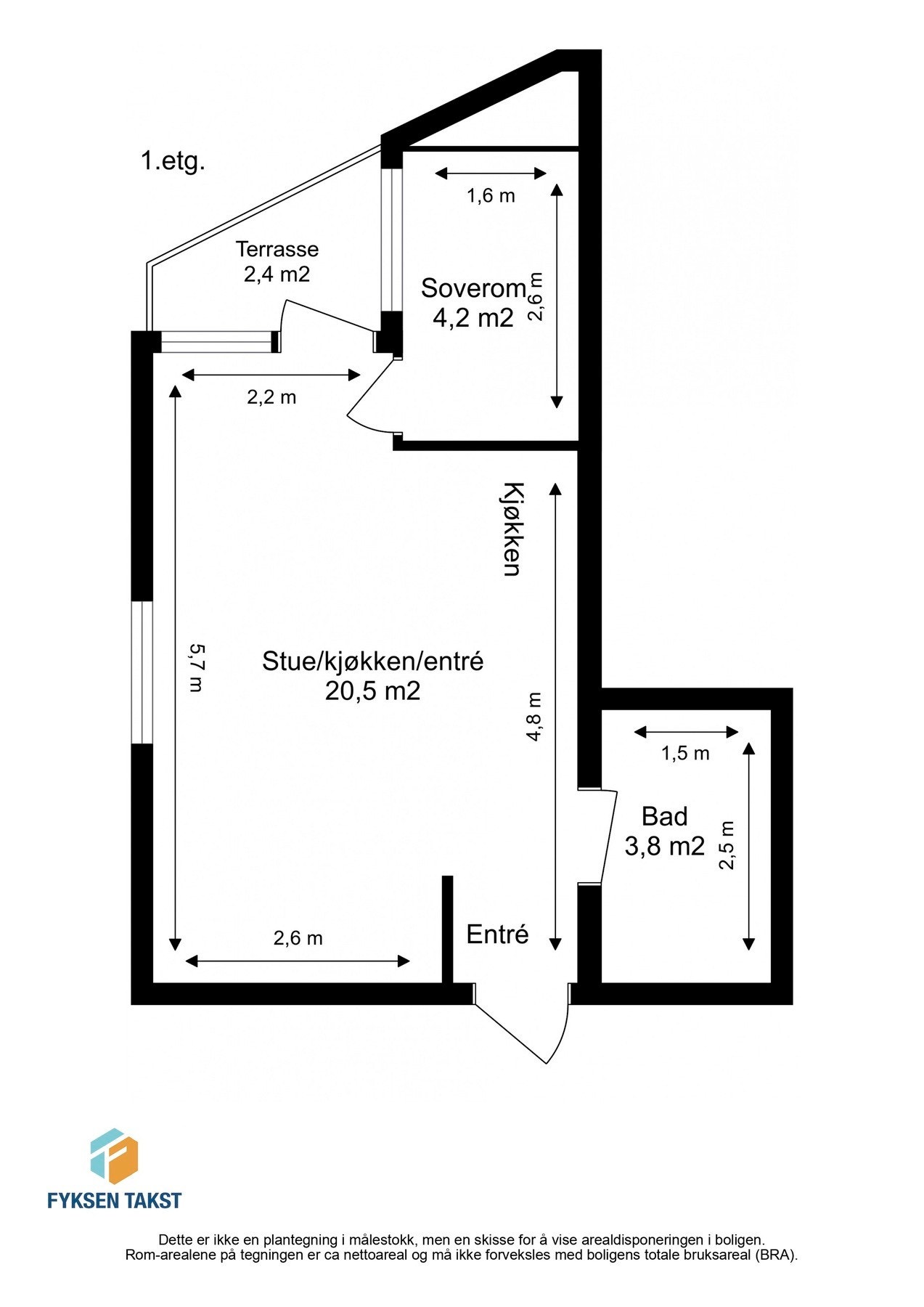 Målsatt planskisse. Galleribilde