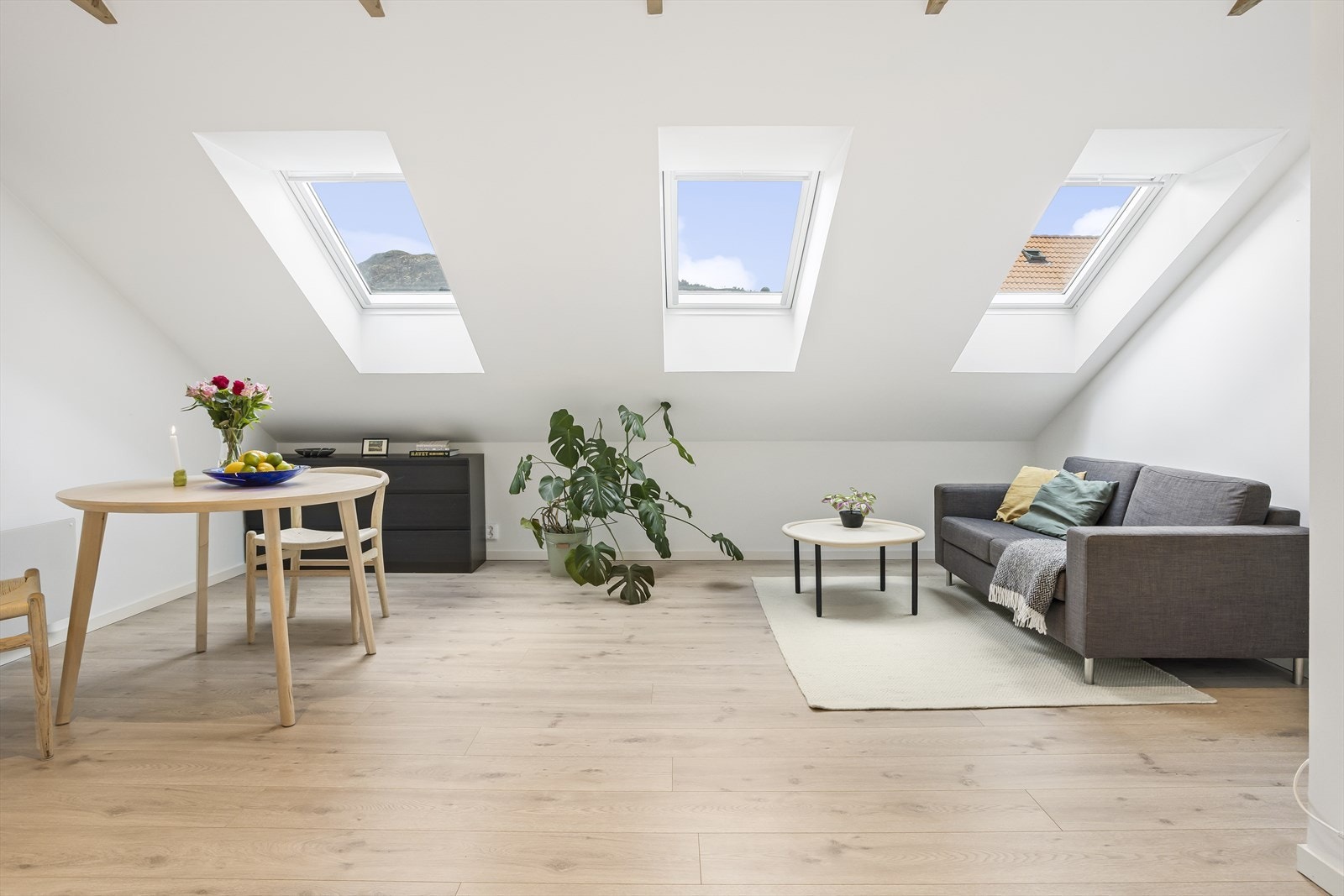 Denne toppleiligheten ble etablert i 2019/2020 og har en gjennomgående god standard med moderne, tidsriktige overflater. Galleribilde
