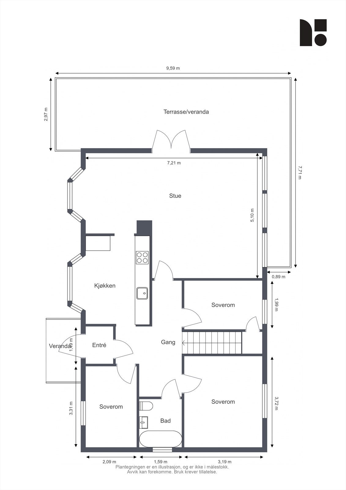 Plantegning 1. etg. Galleribilde