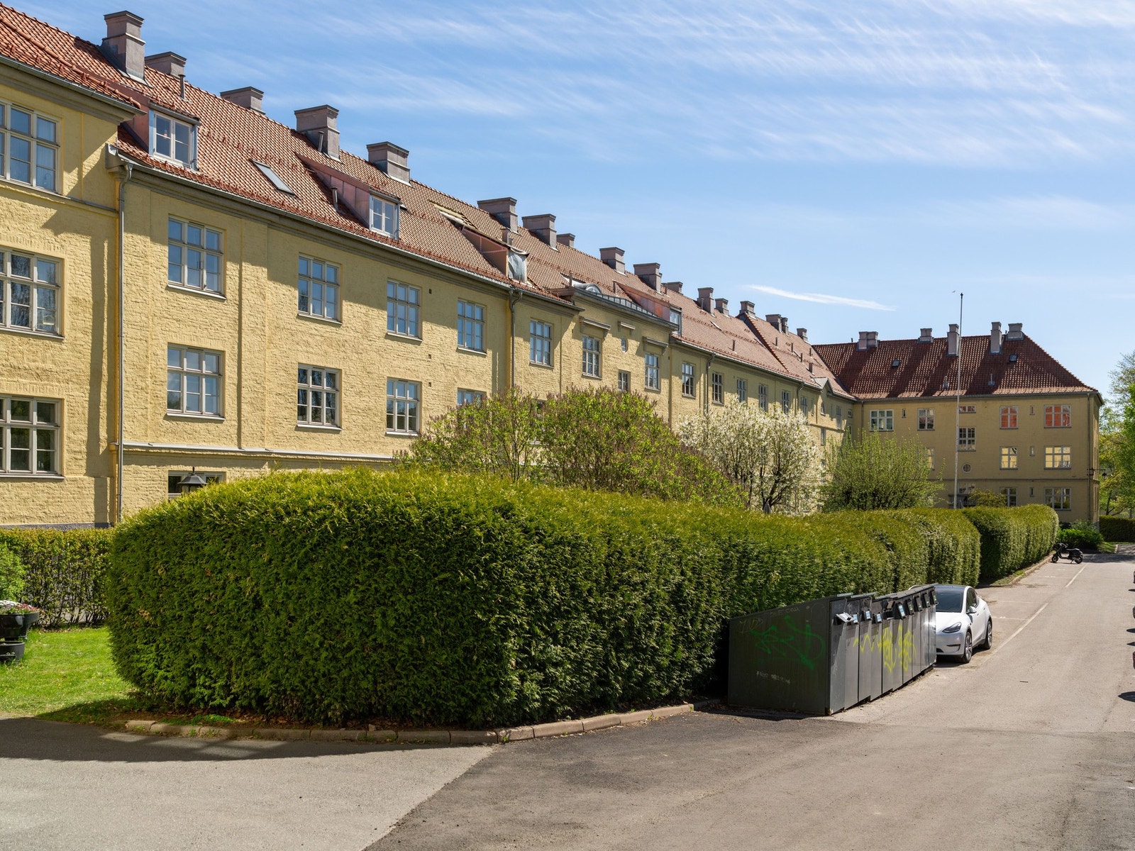 Leiligheten har en fin internbeliggenhet i enden av bygget, som er fra 1924. Galleribilde