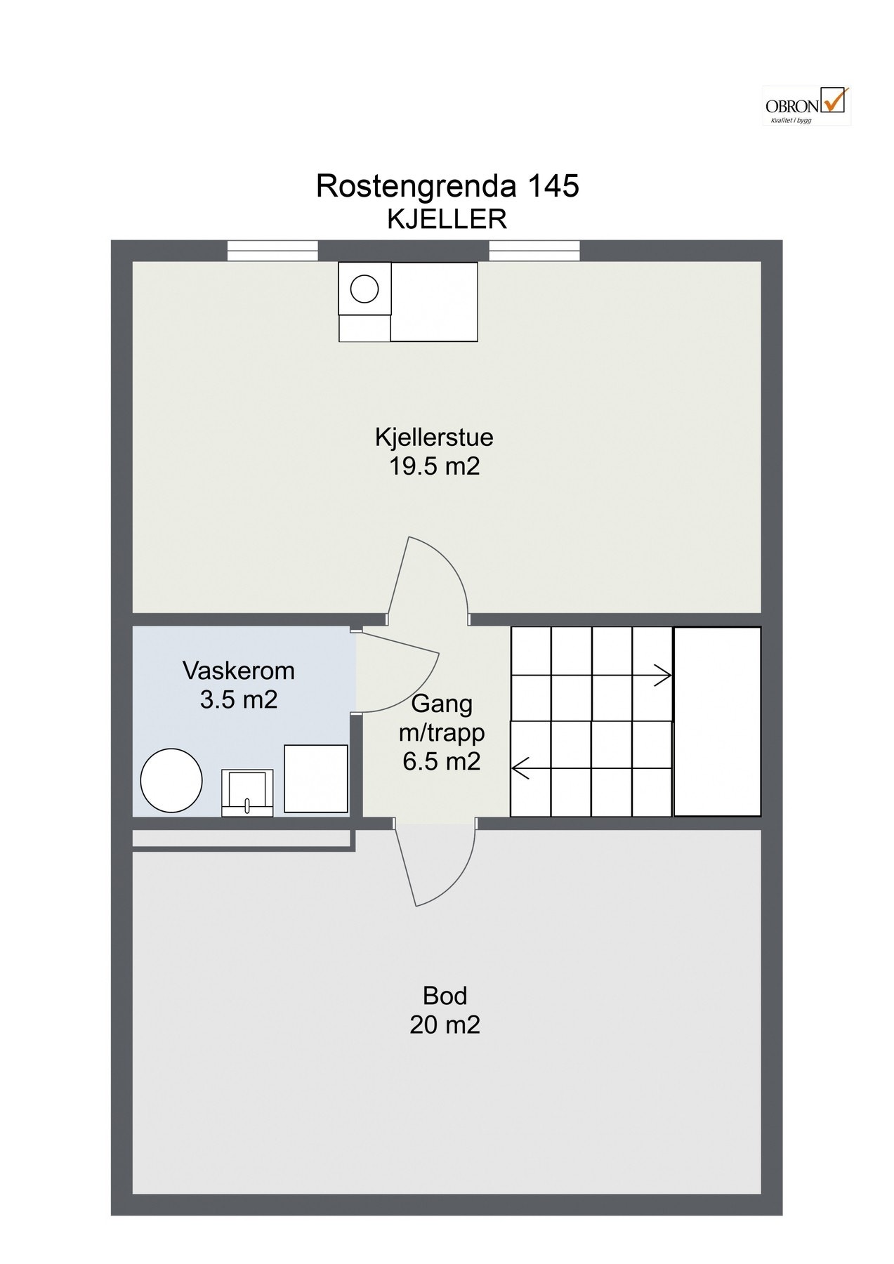 Planskisse kjeller. Galleribilde