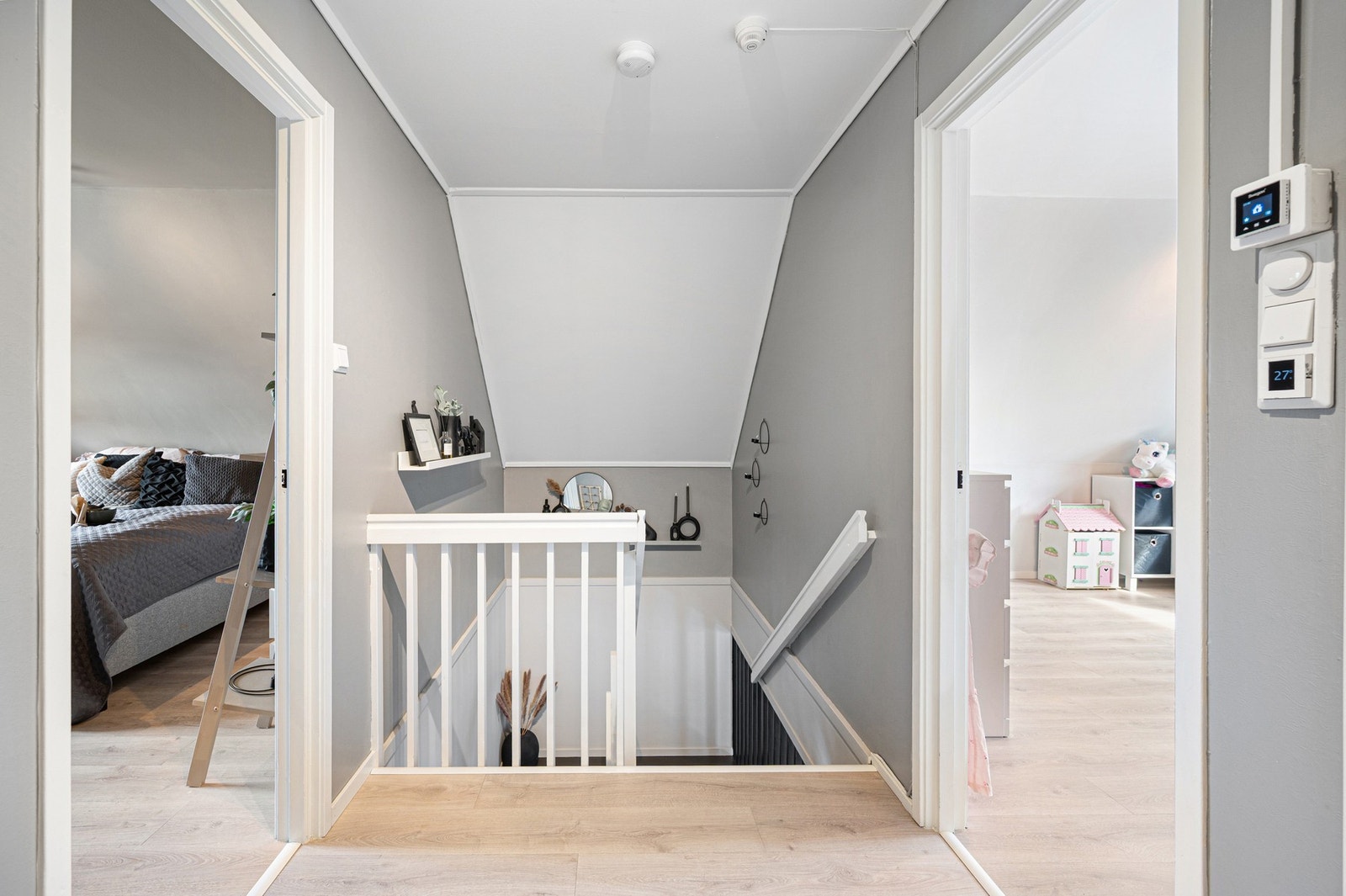 2. etasje består av 3 romslige soverom, bod og bad. Galleribilde