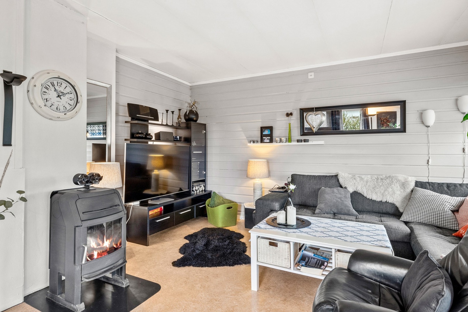 Stue med hjemmmekoselig preg Galleribilde