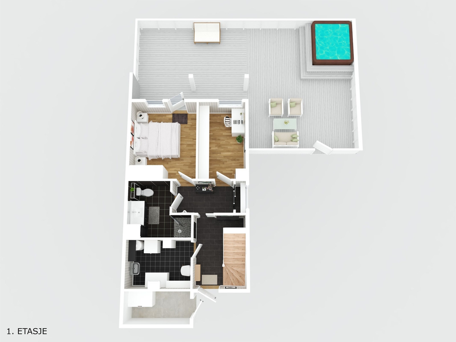 Plantegning 1. etasje Galleribilde