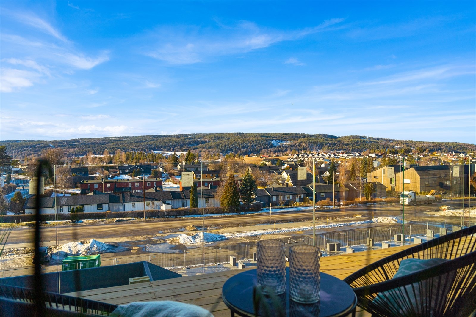 Leiligheten vil i så fall komme mellom de to blokkene og likevel beholde mye av utsikten Galleribilde