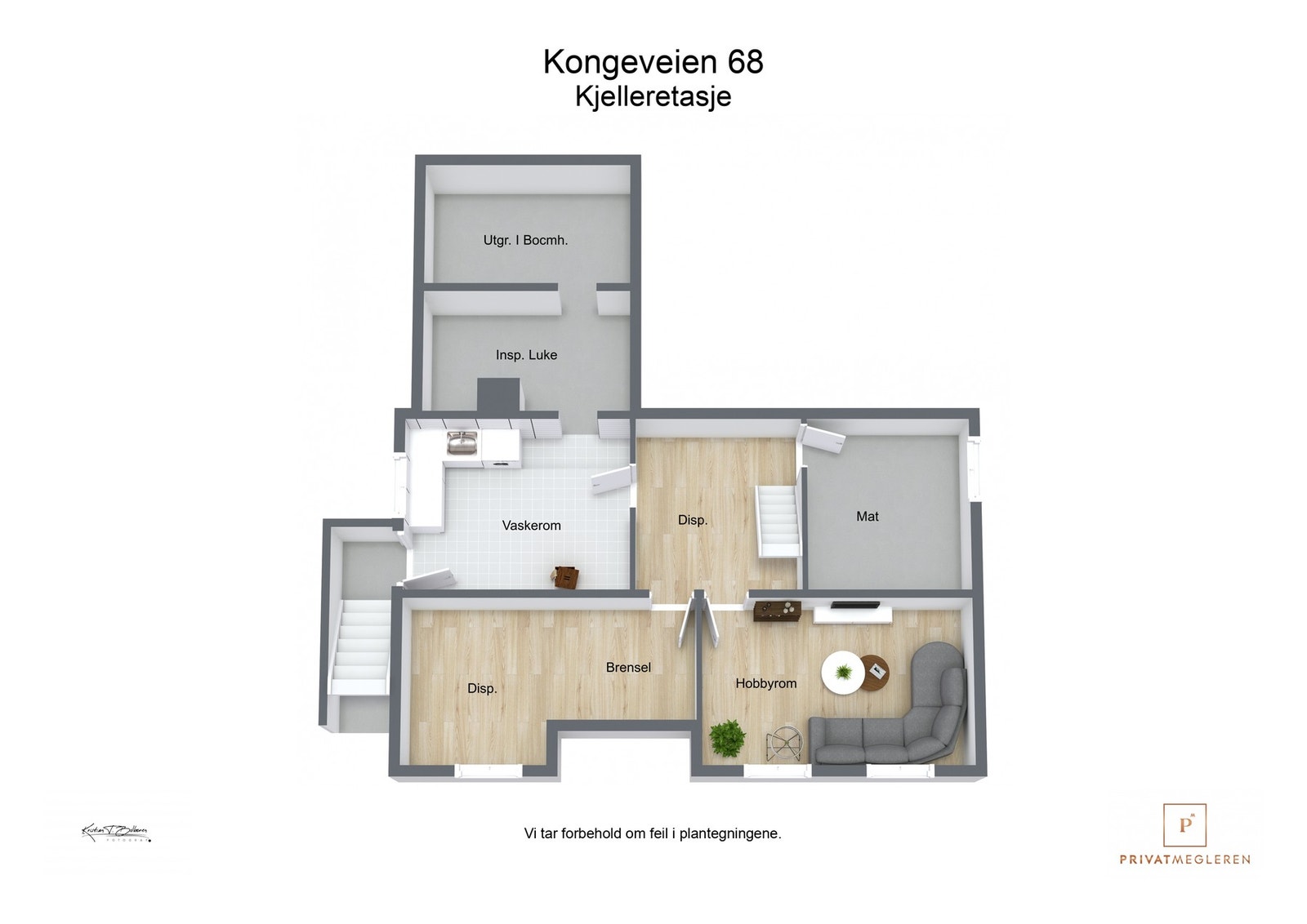 3 D plantegning kjeller Galleribilde