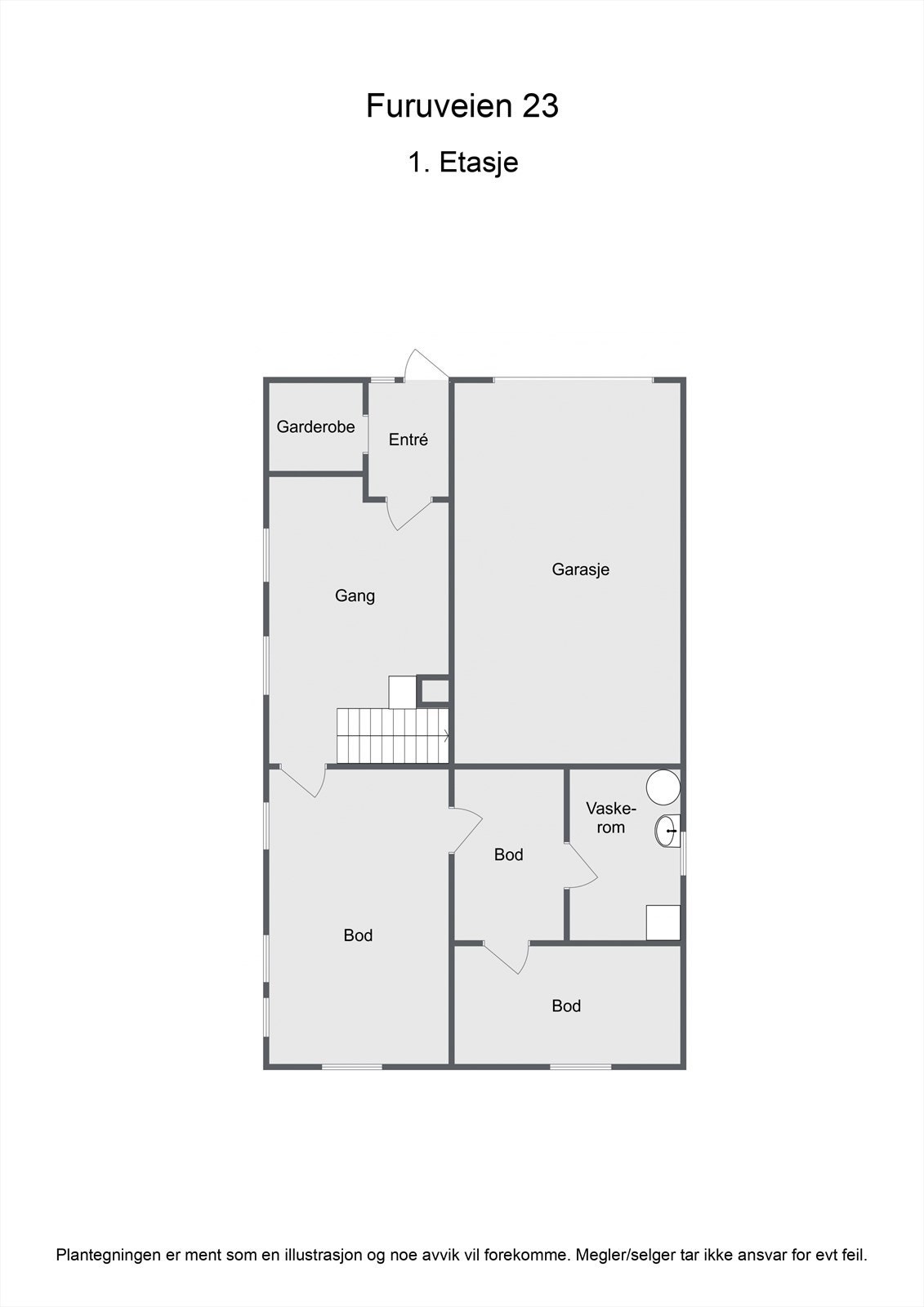 1. etasje - Plantegning Galleribilde