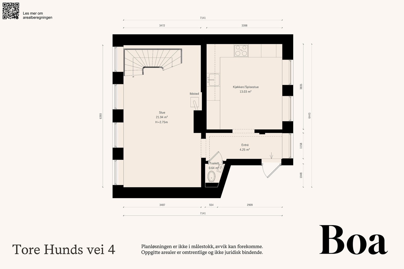 2. etasje: Entrè/gang, kjøkken med spisestue, stue, toalett. Galleribilde