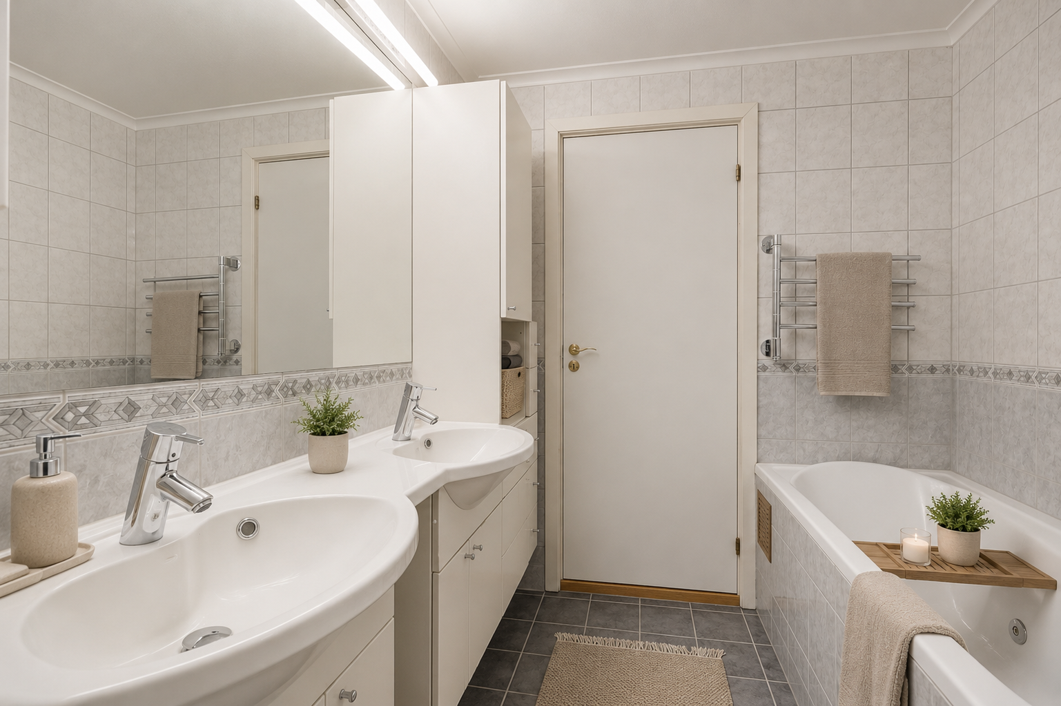 Digital styling av baderommet. Galleribilde