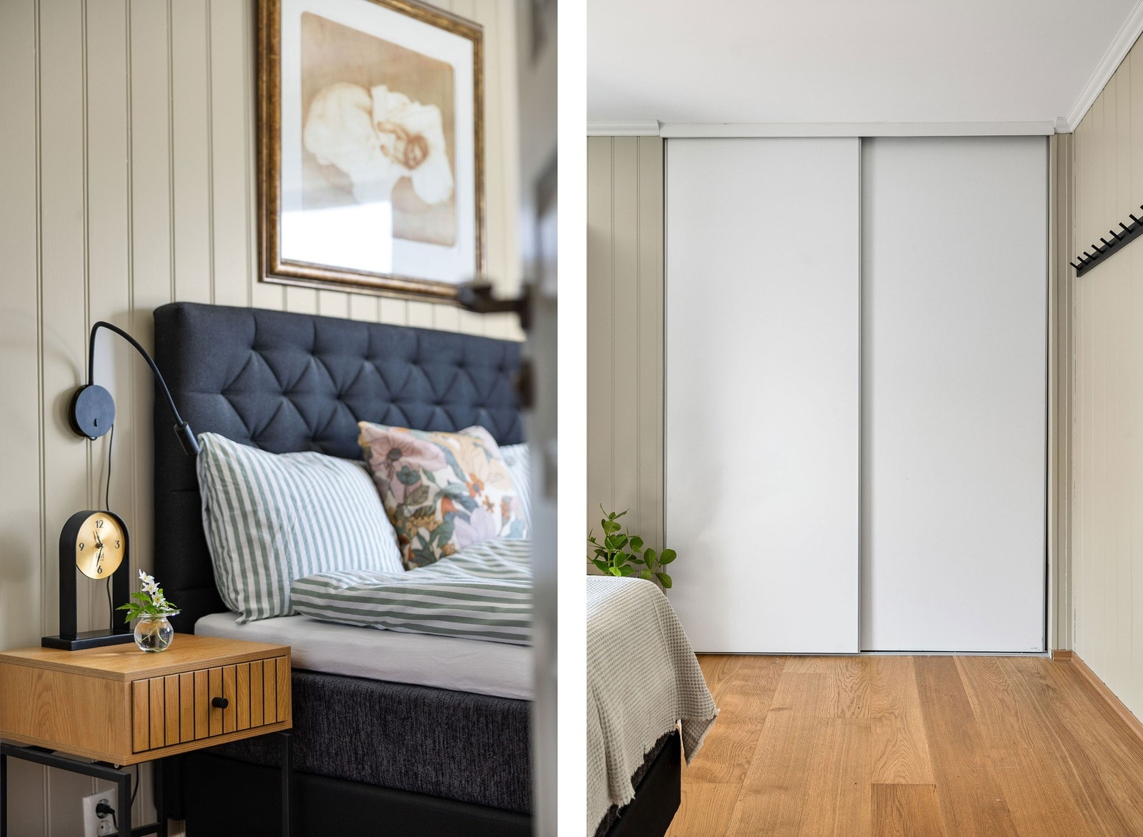 Hovedsoverommet har skyvedørsgarderobe . Galleribilde