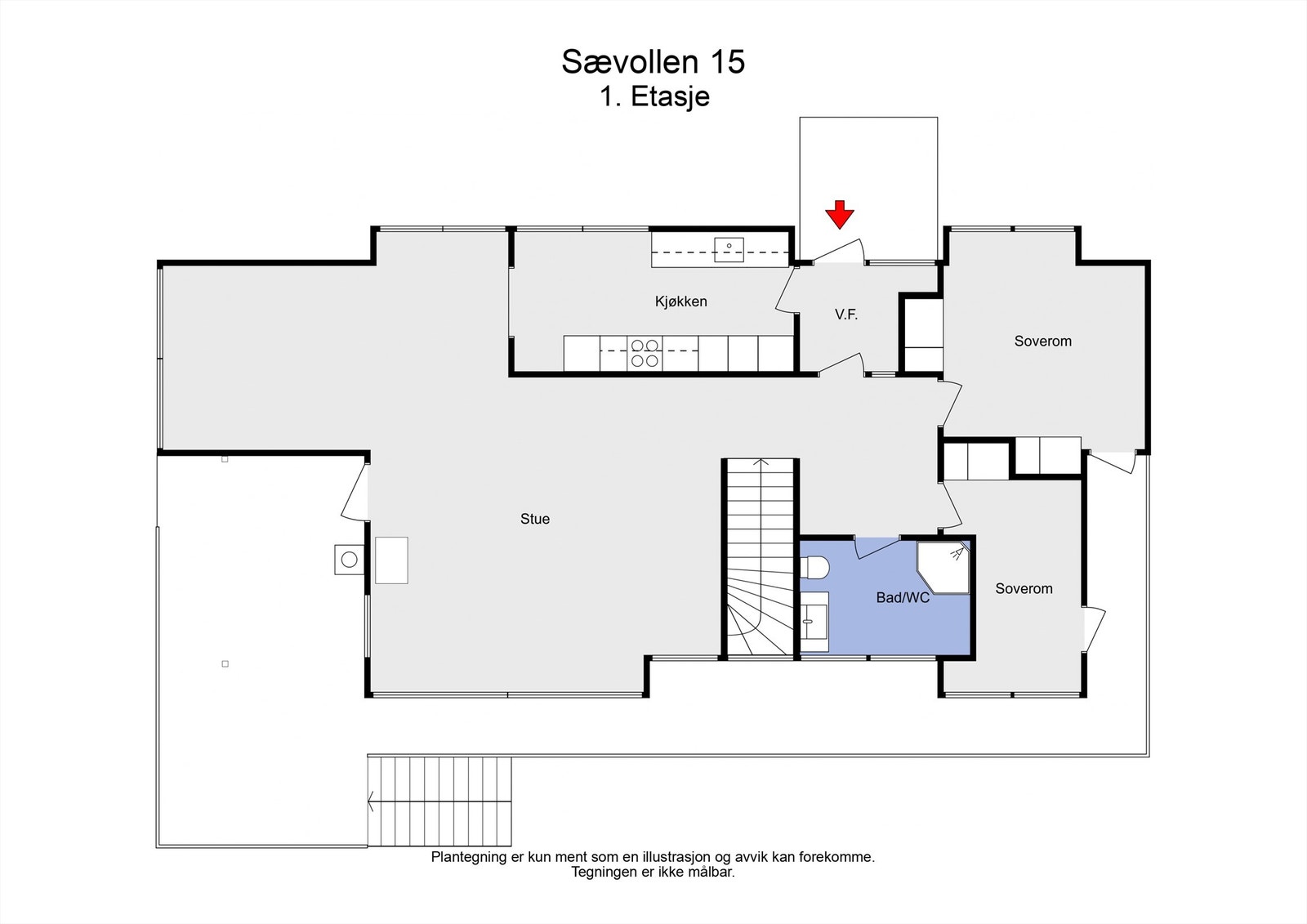 2 D plantegning hovedetasjen Galleribilde
