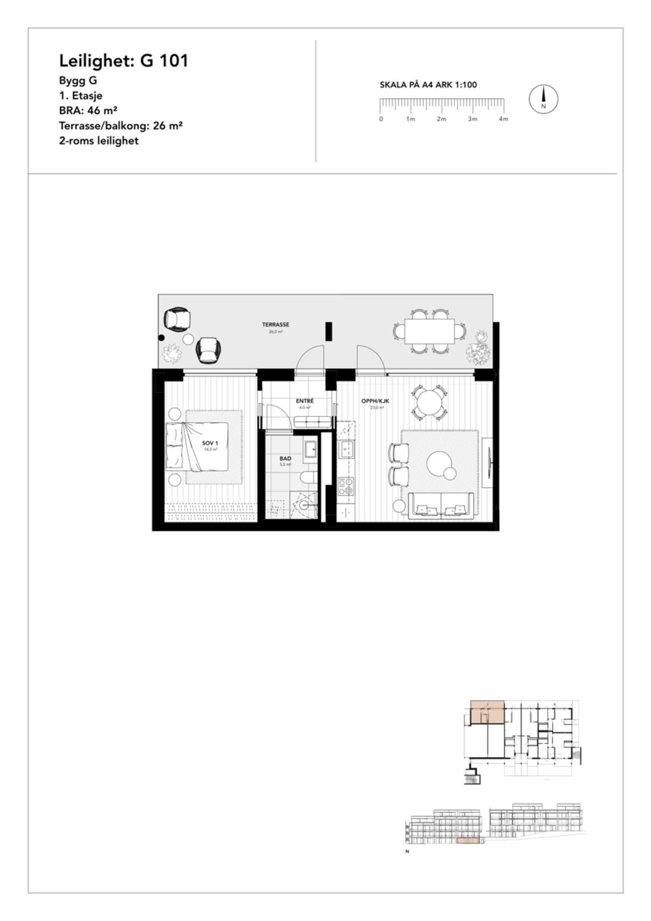 Leiligheten ligger i 1. etasje. Galleribilde