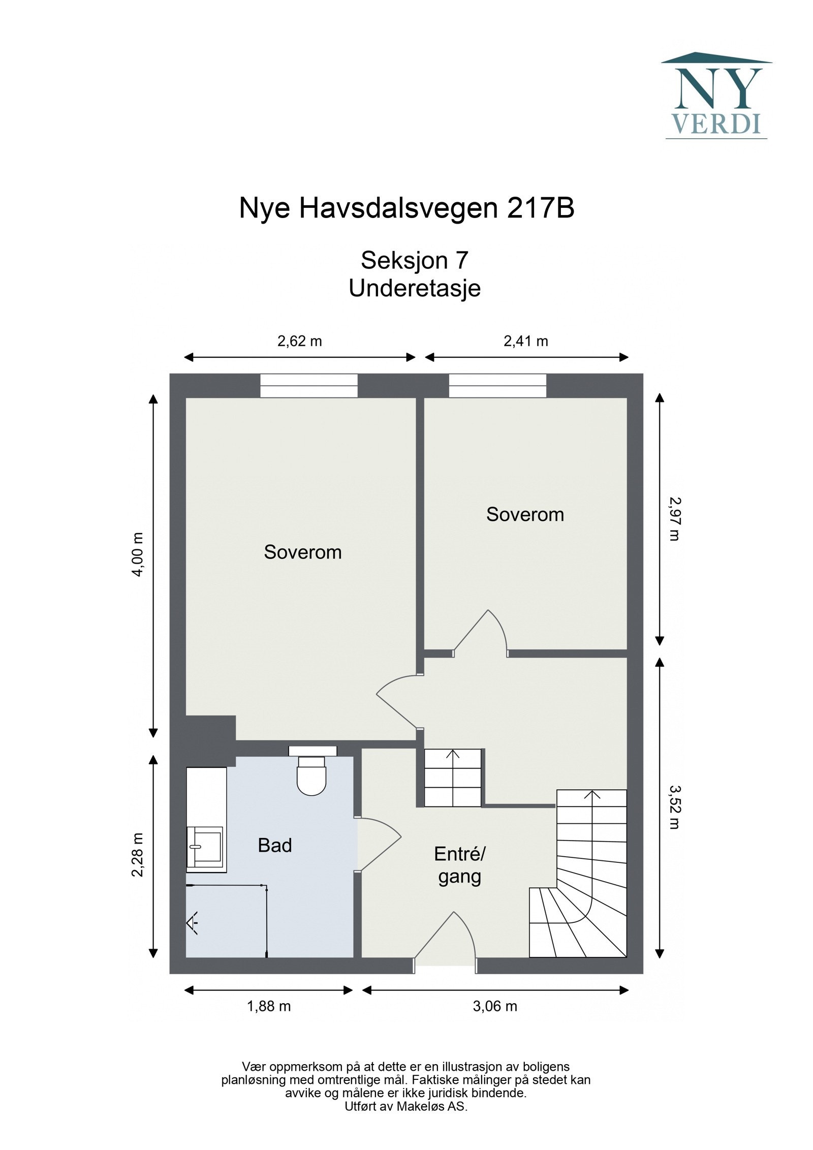 Plantegning underetasje - illustrasjon, avvik kan forekomme Galleribilde