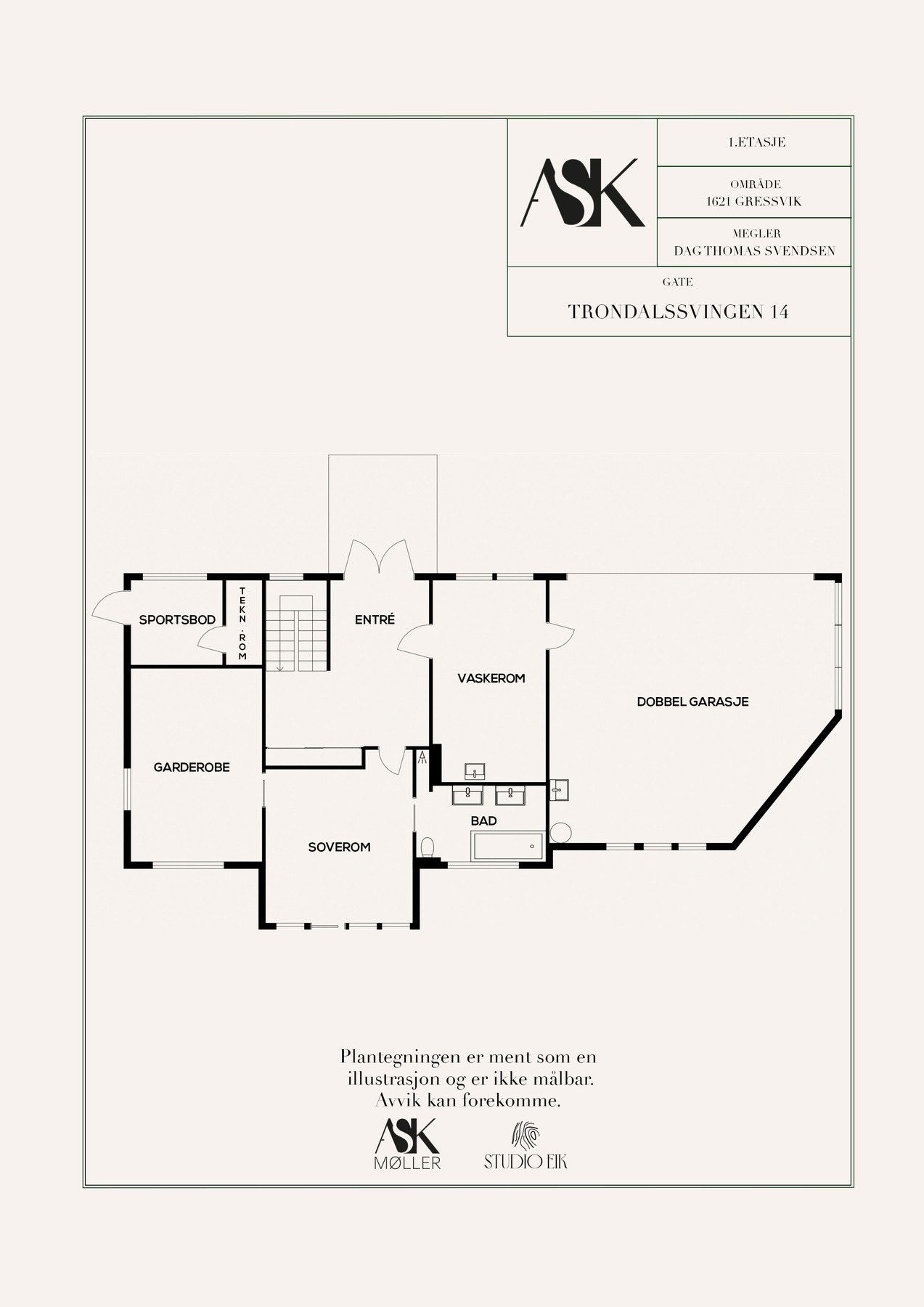 Plantegning 1. etasje Galleribilde