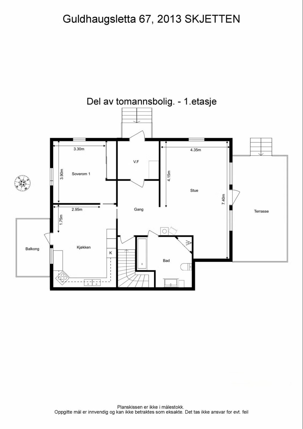 Plantegning for 1. etasje Galleribilde