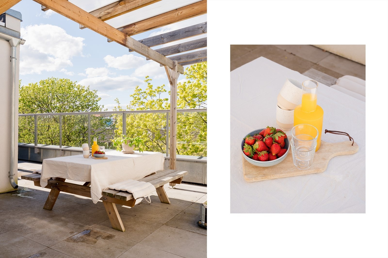Sameiet disponerer en flott, felles takterrasse med sitteplasser og pent opparbeidede uteområder, perfekte rammer for hyggelige sommerdager. Galleribilde